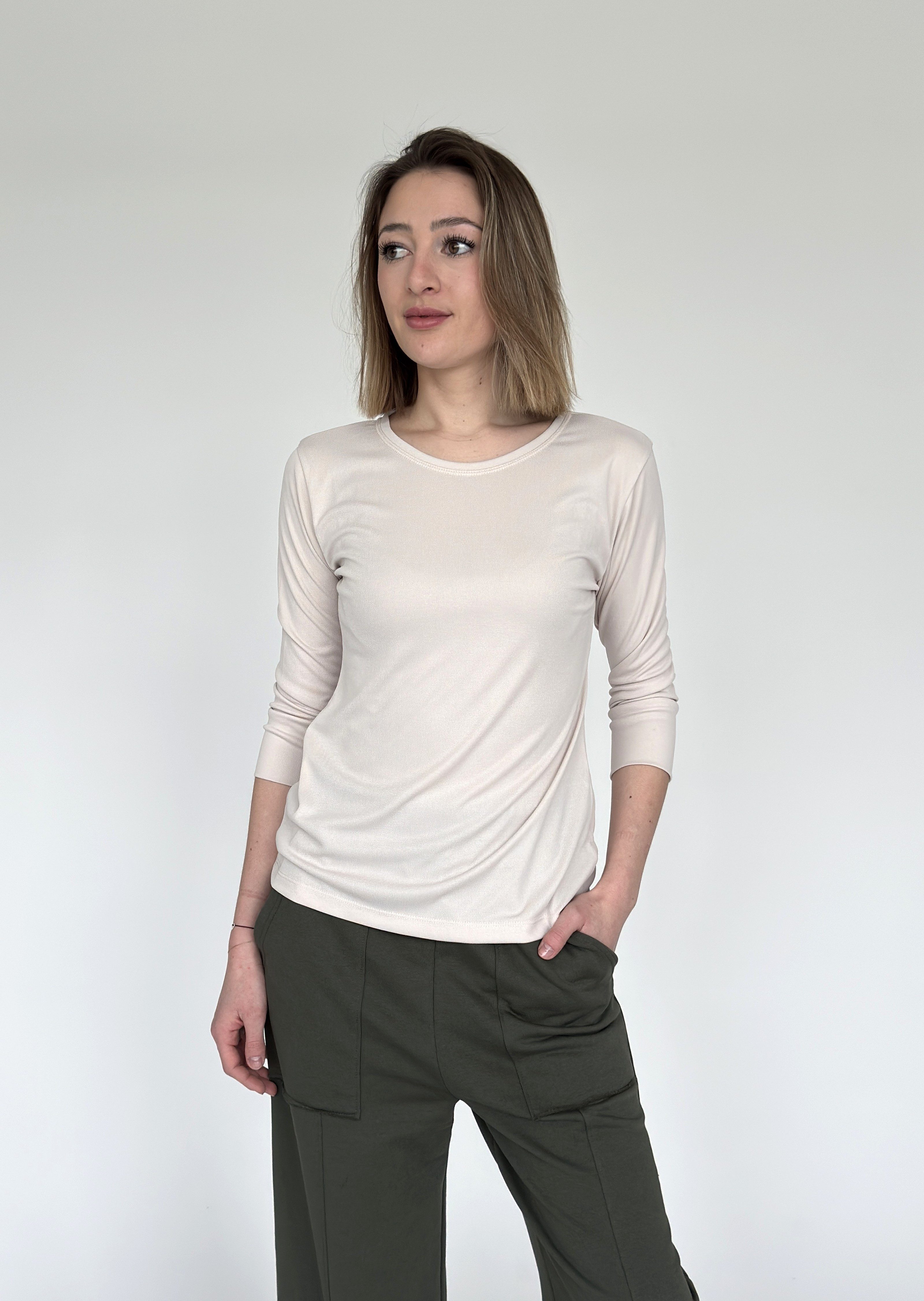 Zuckerwatte 3/4-Arm-Shirt mit Rundhalsausschnitt aus wertiger günstig online kaufen
