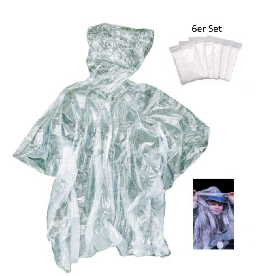 Kinderwagen-Verdeck Einweg Regenponcho Kinder, Regencape, Regenjacke, 6er Set