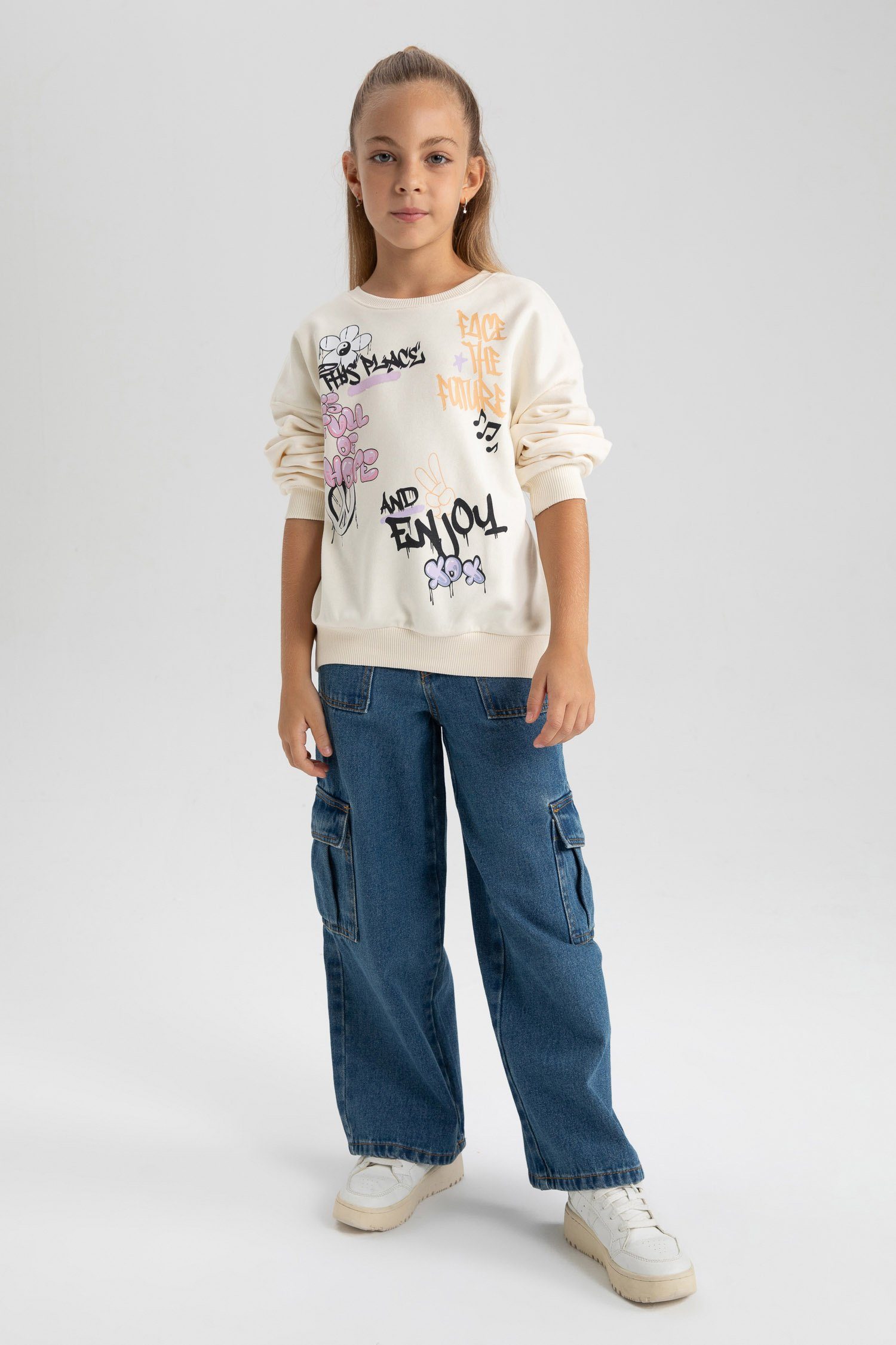 DeFacto Sweatshirt Mädchen Sweatshirt FIT OVERSIZE