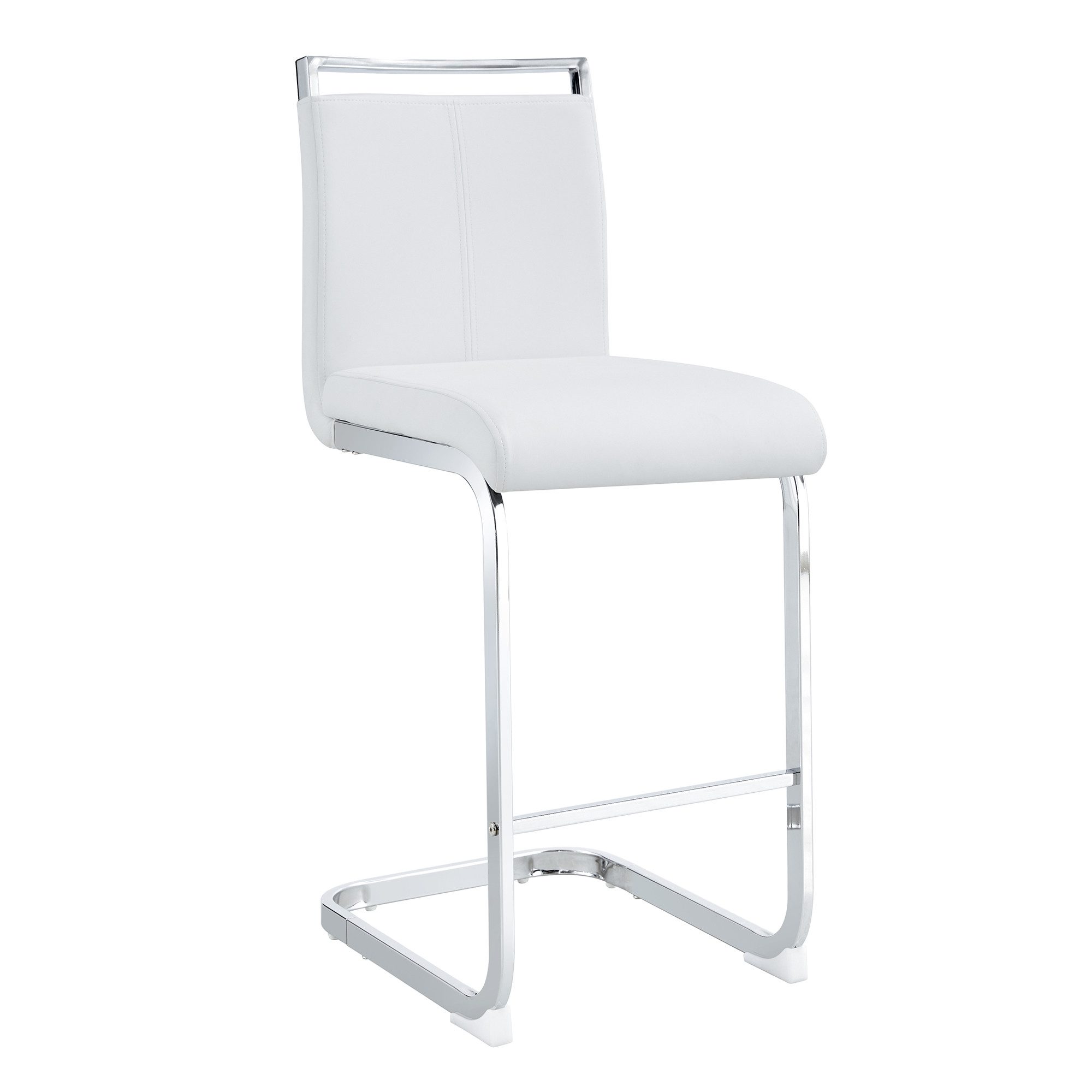 JUFU Barhocker 2er Set mit Fußstütze, Sitzhöhe 63,5 cm, Tresenhocker, Bistrostuhl (2 St), Polsterstuhl, Esszimmerstuhl mit verchromtem Metallgestell