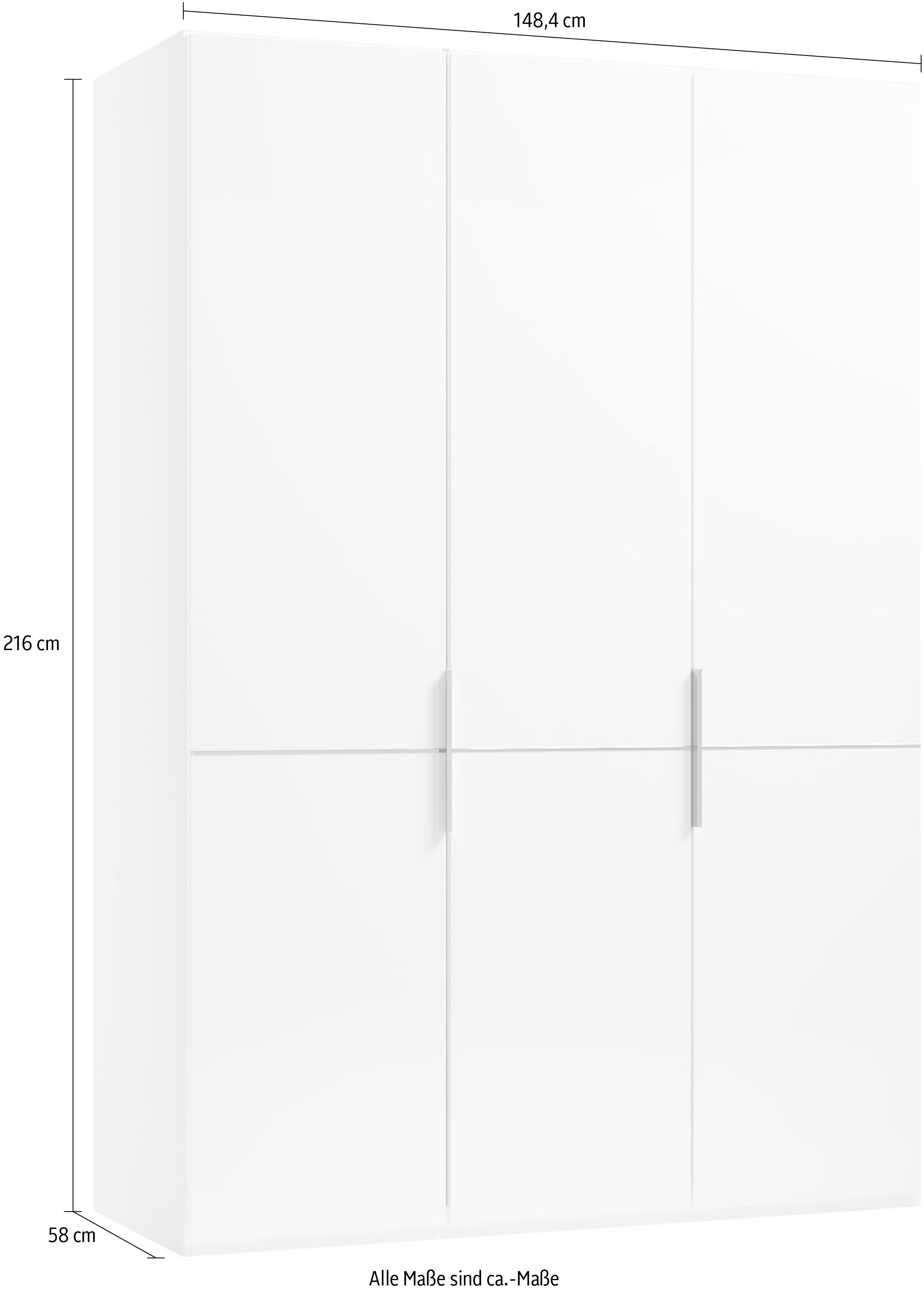 Glastüren und Kleiderstangen,mit W branded Chrom und Aufleistung Einlegeböden Imola Musterring Drehtürenschrank in Weiß M GALLERY by