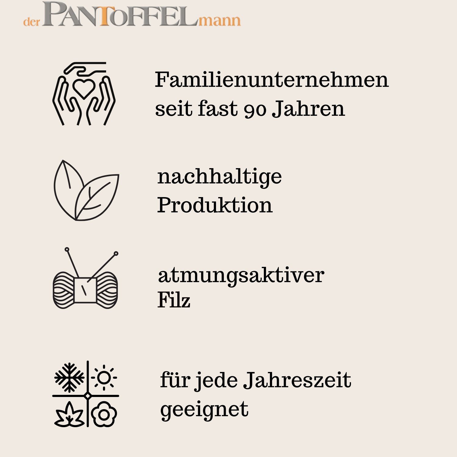 Pantoffelmann Filzpantoffeln Herren Damen Hausschuh leichte Filz Winter Filzlatschen Pantoffel (1 Paar) Filzpantoffeln, Gästepantoffel besonders leicht