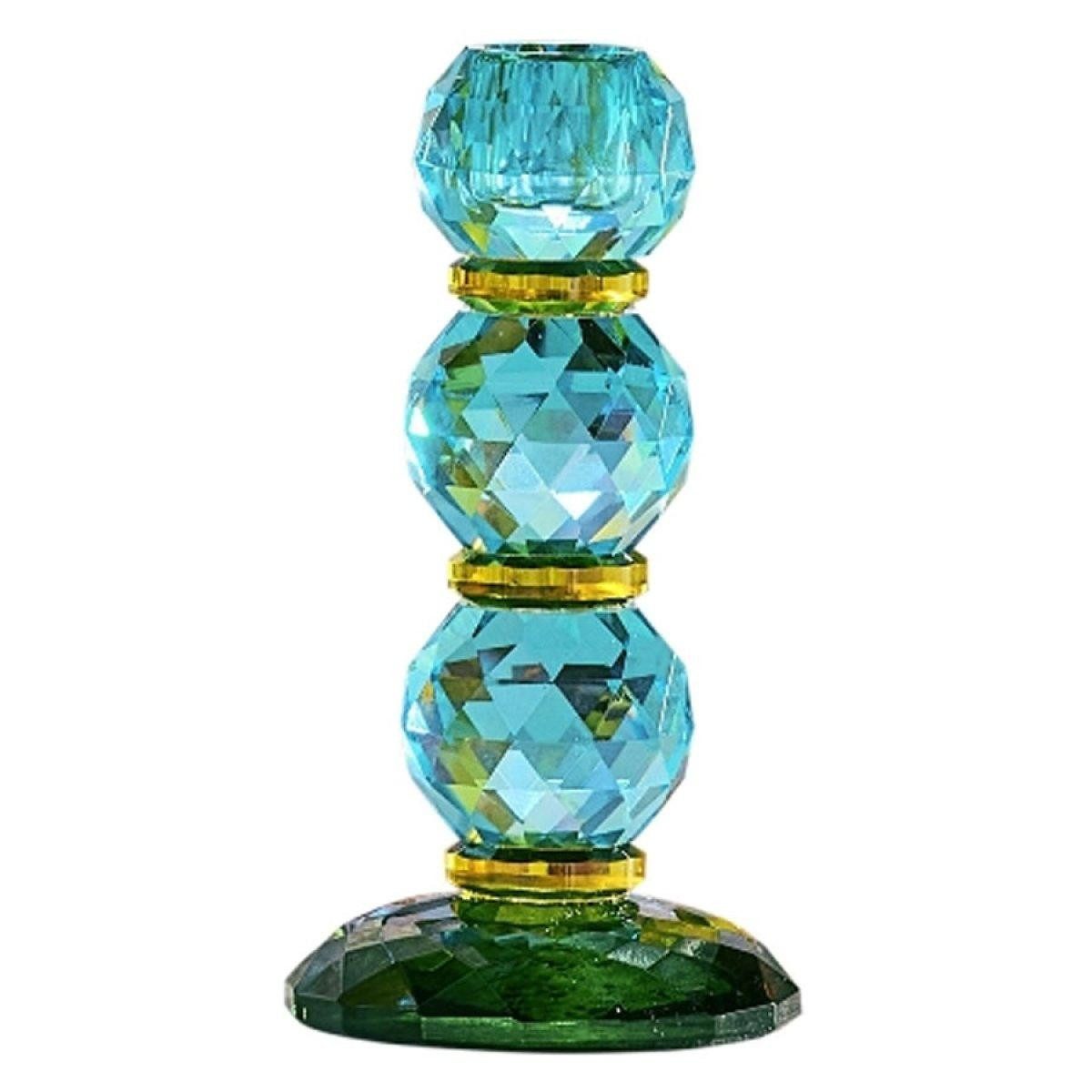 Werner Voß Kerzenhalter Kerzenleuchter Fancy Crystal Grün Blau (17cm)