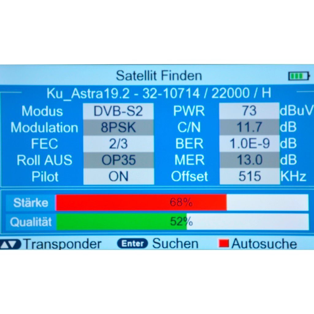 Messgerät, DVB-S/S2 Satfinder für Sat 505HD Summit (HDTV) Digital SM