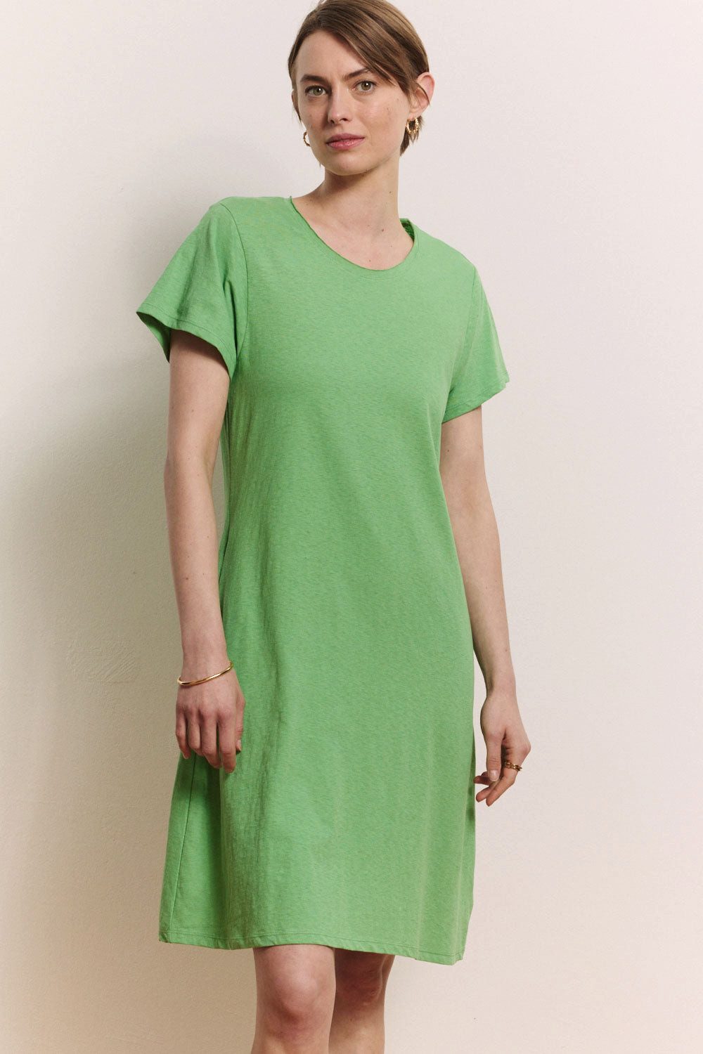 Tranquillo Sommerkleid Jerseykleid Inoaa aus Biobaumwolle und Leinen Nachhaltiger Leinen-Baumwoll-Mix mit Relaxed Fit