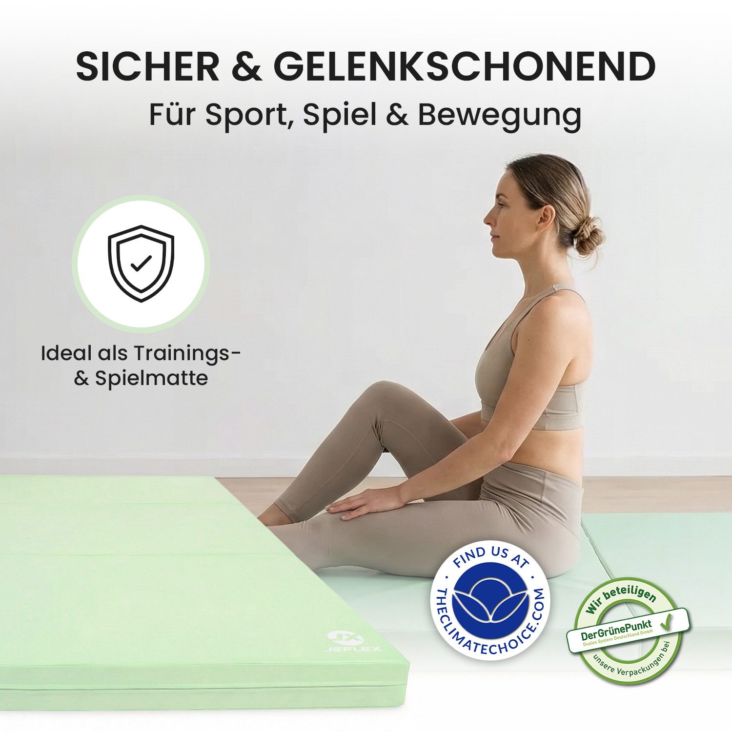 Jeflex Weichbodenmatte Jeflex Turnmatte klappbar 210 x 100 x 8 cm Weichbodenmatte, 210cm x 100cm x 8cm, Made in Germany – Bild 3 von 5
