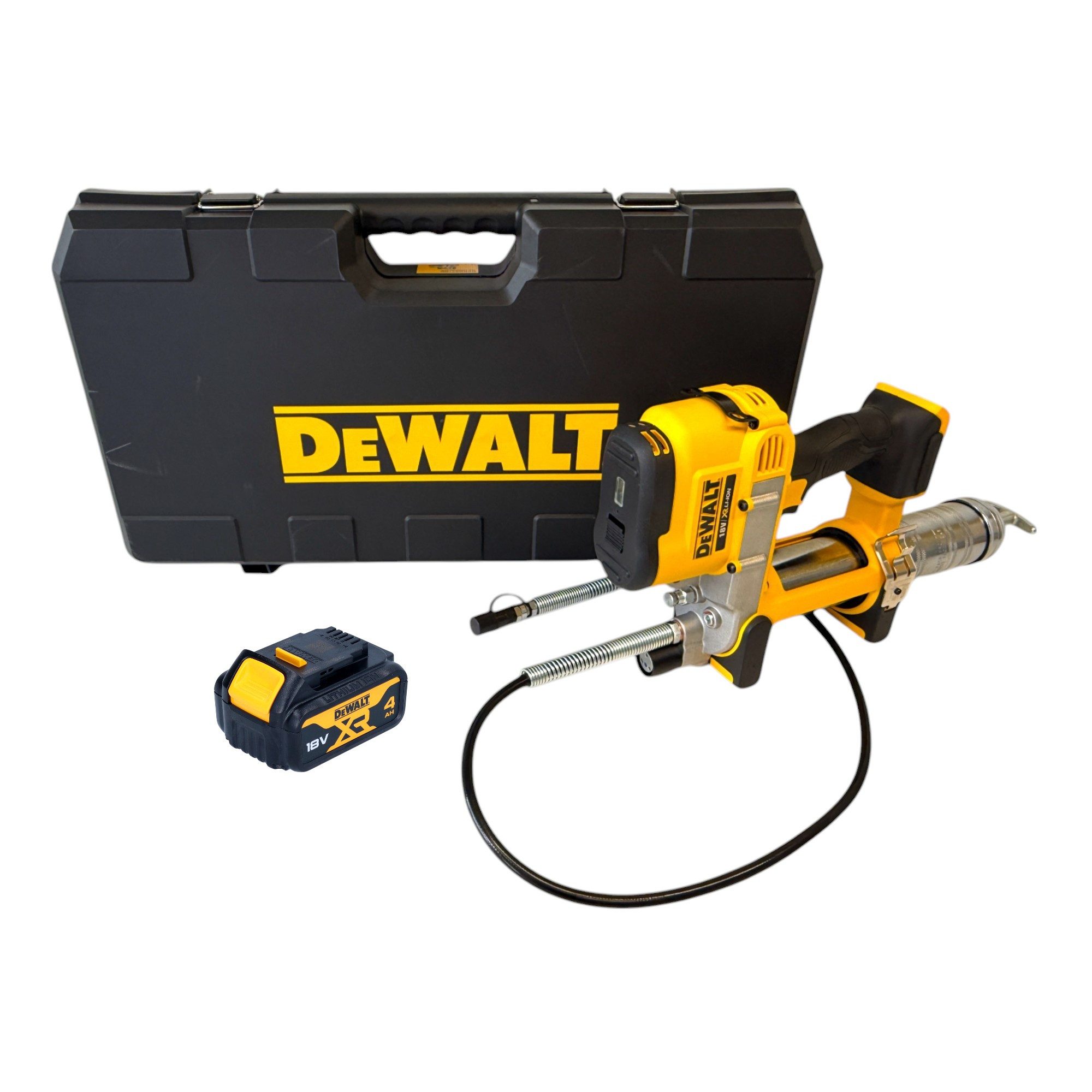 DeWalt Werkstattpresse DCGG 571 NK Akku Fettpresse 18 V + 1x Akku 4,0 Ah - ohne Ladegerät
