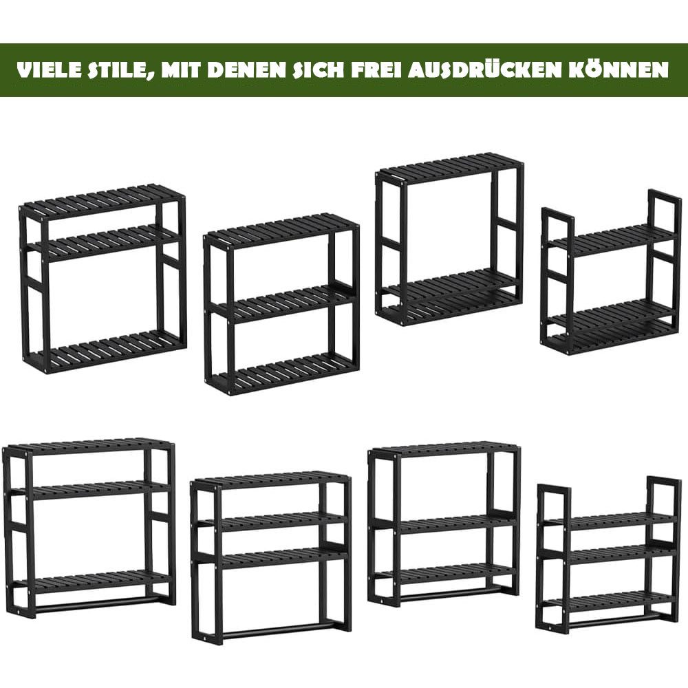 TUWENA Badregal Badezimmerregal 3Etagen Standregal Bambus Badregal verstellbar Schicht, Platzsparend Hängeregal Wandregal Ständer,Handtuchhalter für Bad,Küche – Bild 5 von 5
