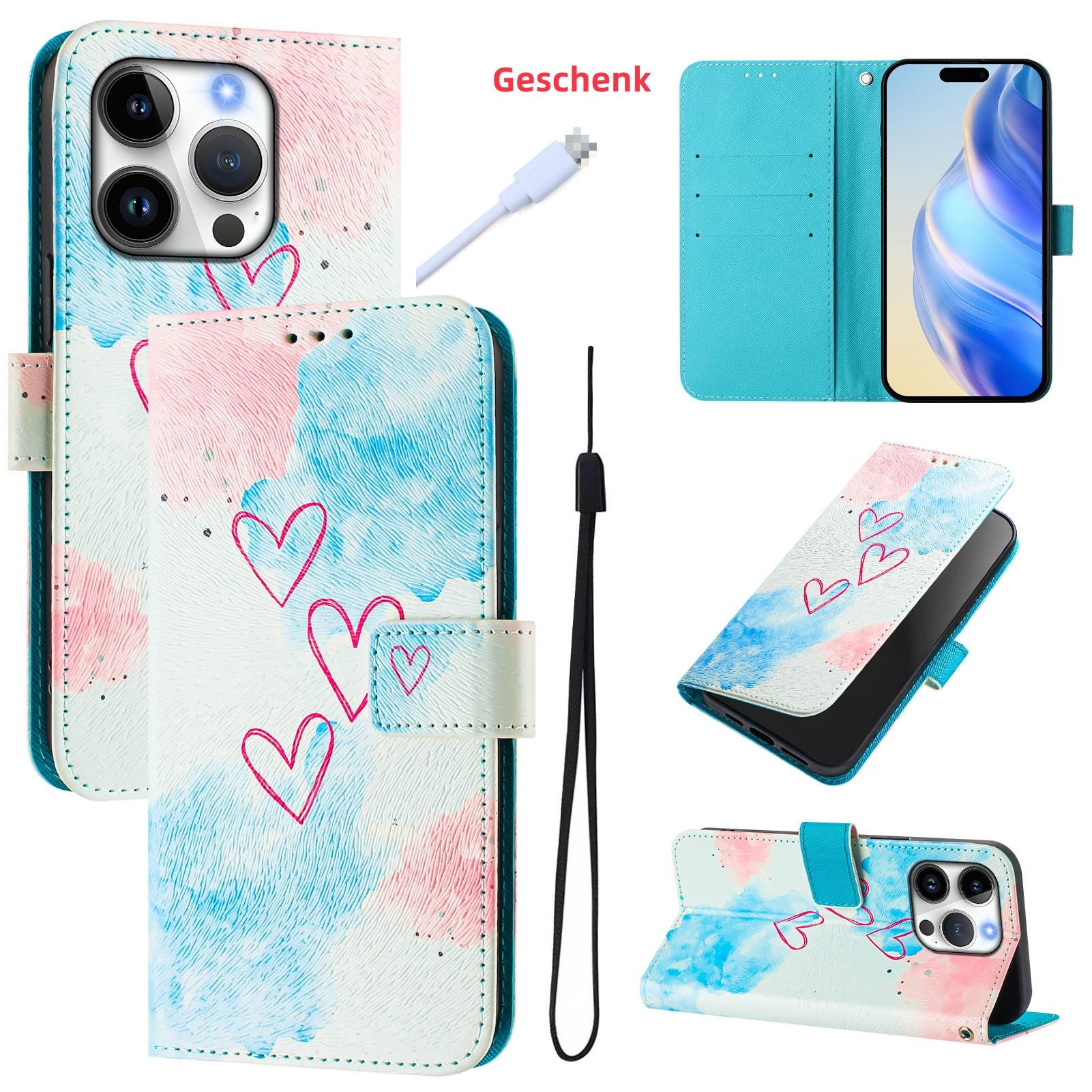 trends for living Handyhülle Leder Handy Hülle für iPhone X XS 12 13 14 15 16 Pro Max Plus Magsafe
