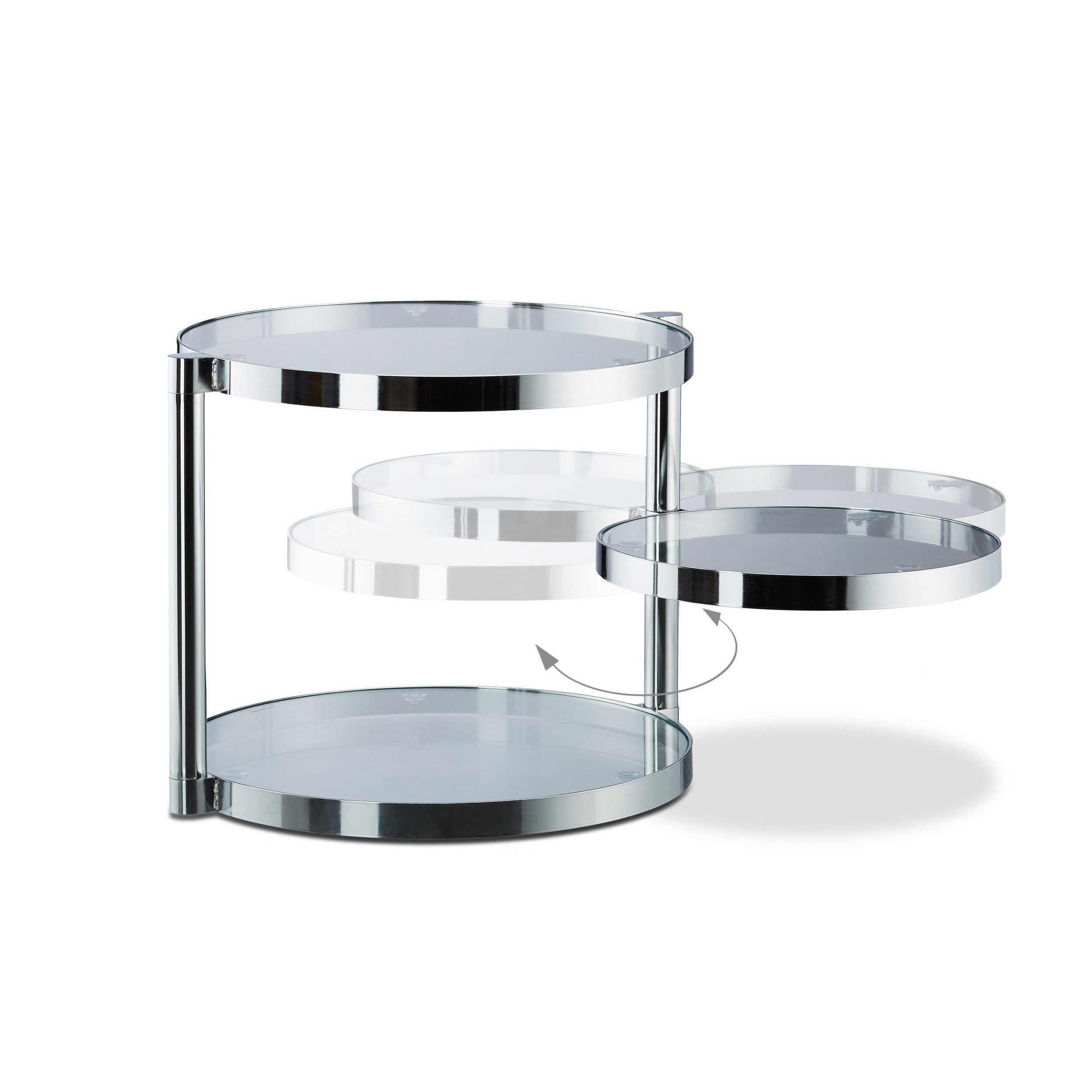 COUCHTISCH aus Glas mit ABLAGEN von RELAXDAYS - RELAXDAYS