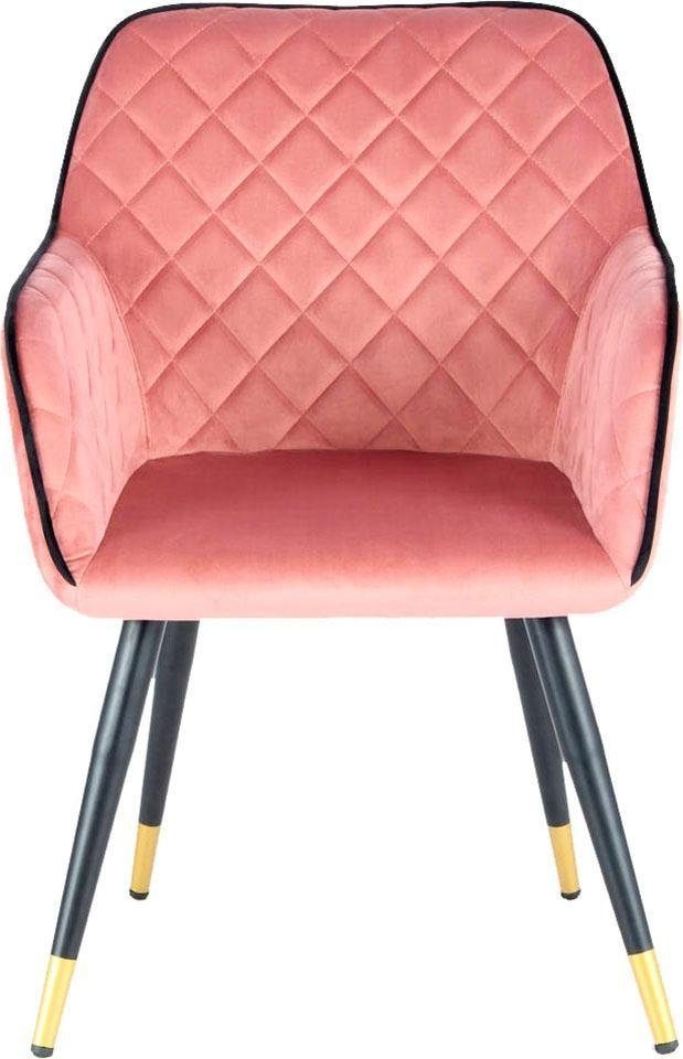 Kayoom elegant, Stuhl Amino glamourös rosa/schwarz samtweicher Bezug, 525,