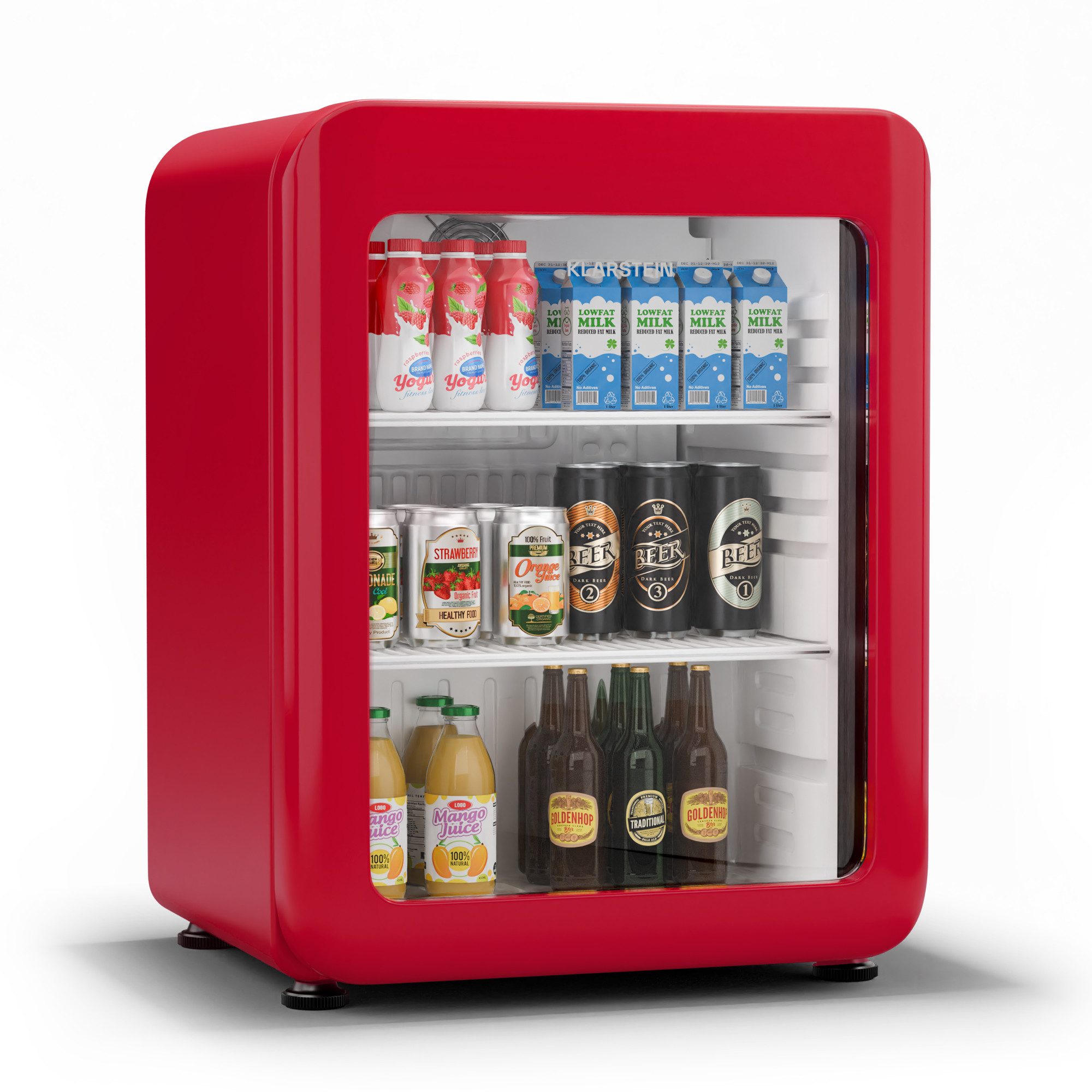 Klarstein Getränkekühlschrank 10046634, 64 cm hoch, 47.5 cm breit, Bier Hausbar Getränkekühlschrank Hotel Mini Fridge