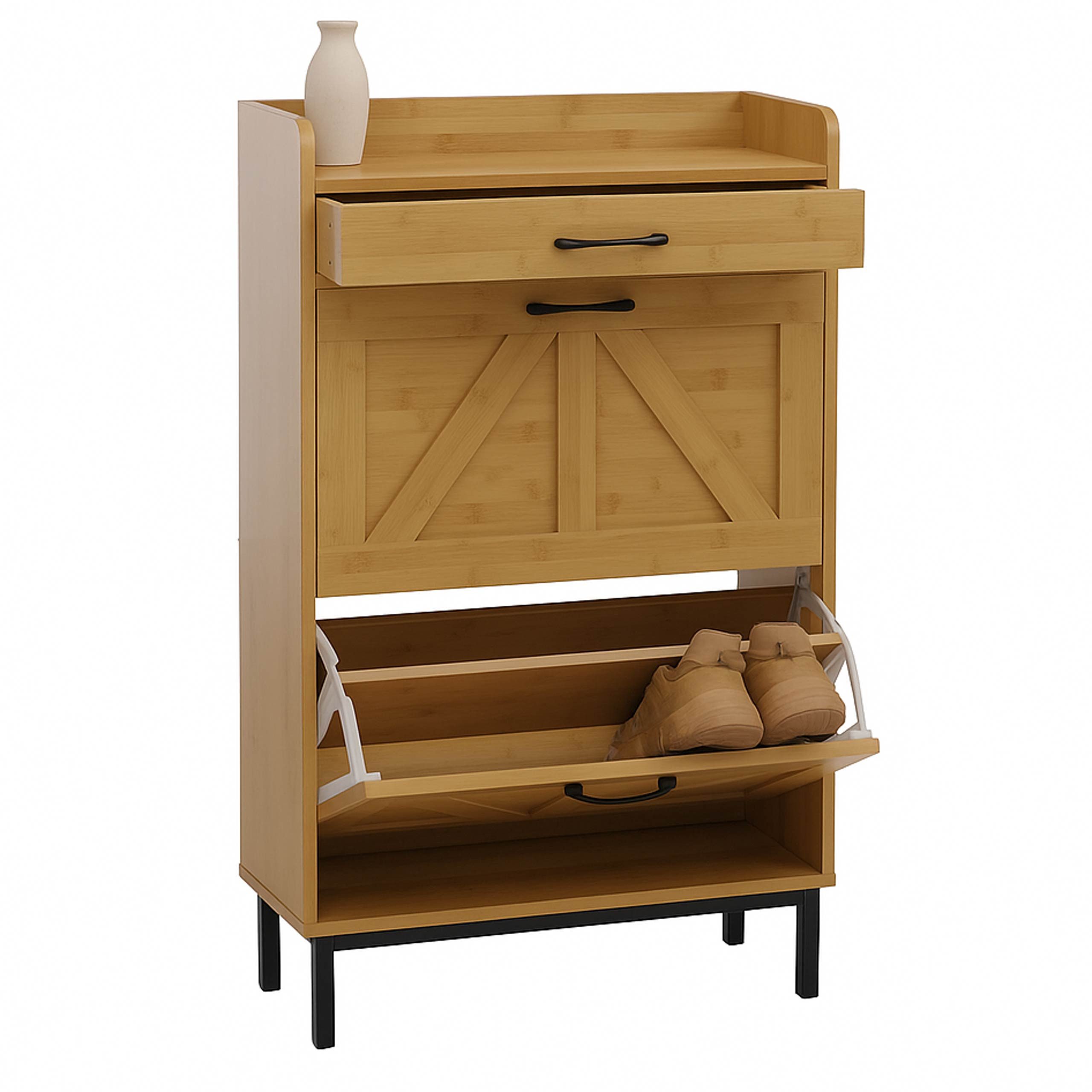 MCW Schuhschrank MCW-P45 Inklusive Schublade, Ablagefach und Fußbodenschoner, Stabiles Material