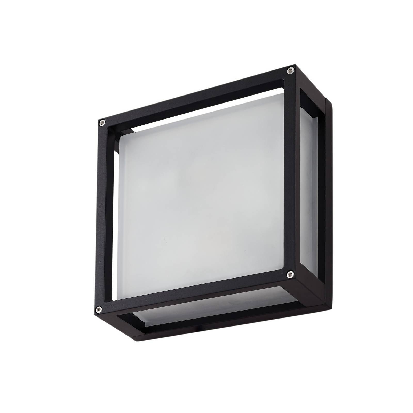 Lucande Außen-Wandleuchte Aurelien, Metall, Schwarz IP54mit Bewegungsmelder, 2 x 15 W LED