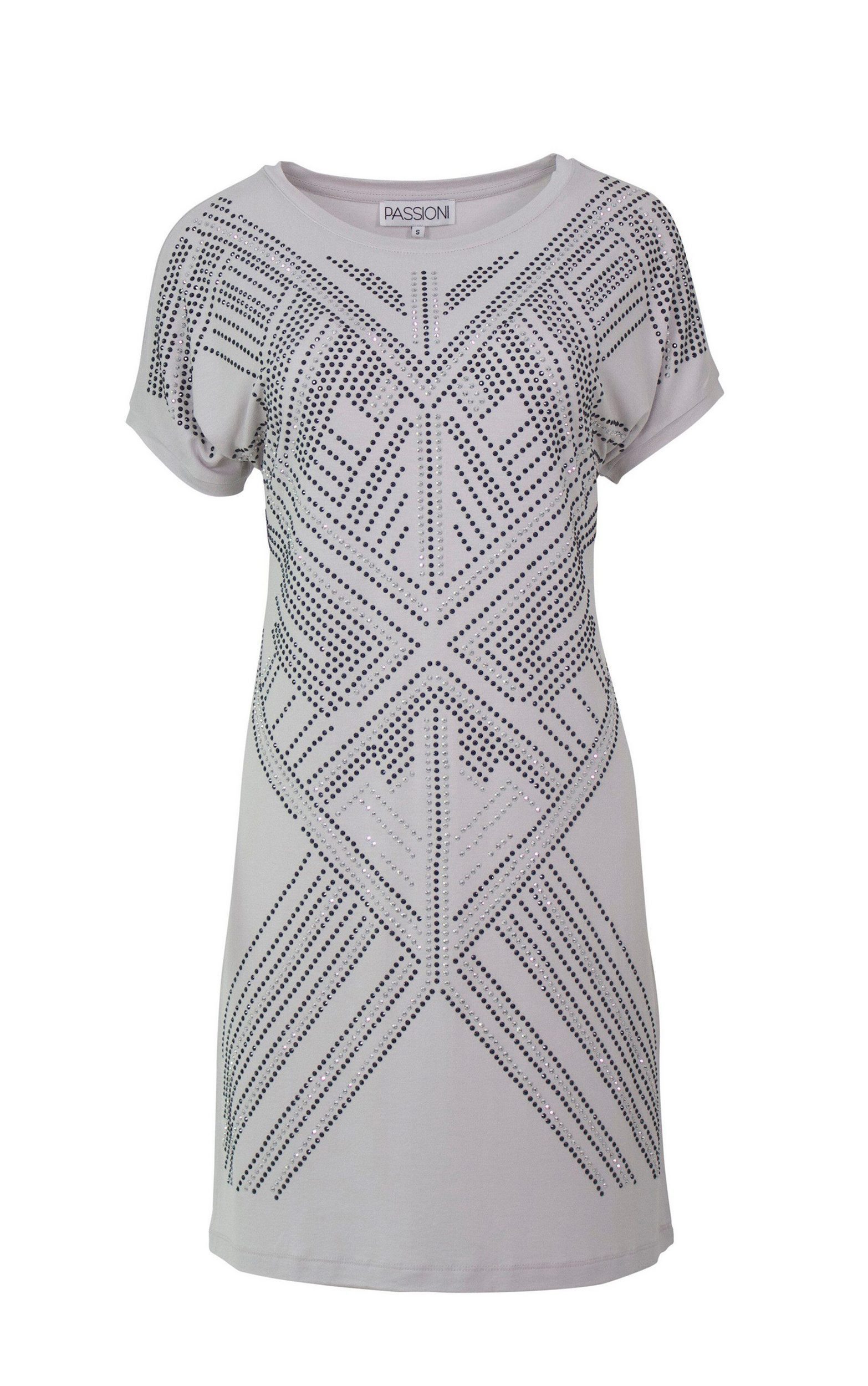 Passioni Sommerkleid T-Shirtkleid in Grau, mit günstig online kaufen