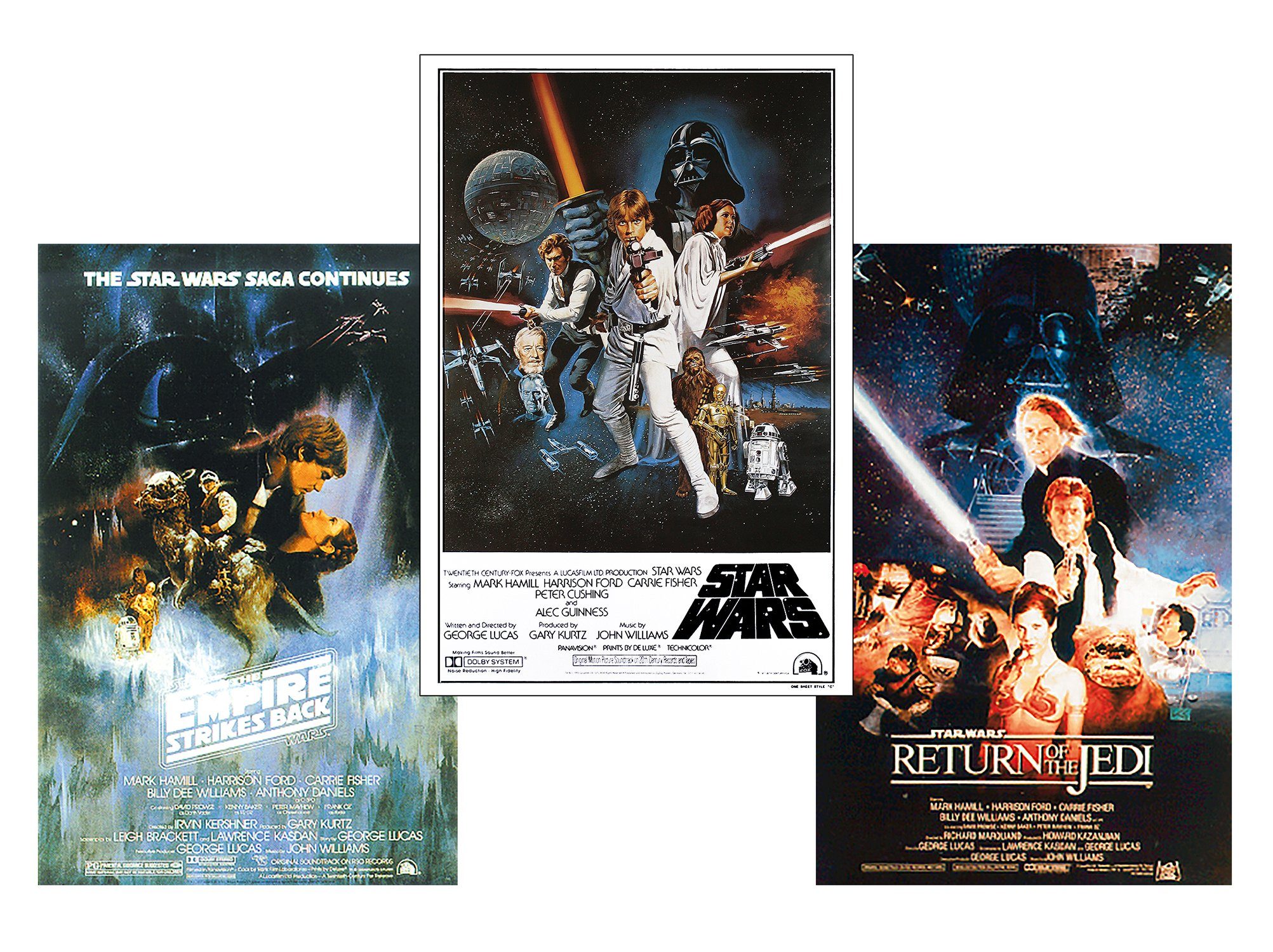 Star Wars Poster Star Wars Posterset Filmplakat Episode 4 - 6 US Size 68,5 x