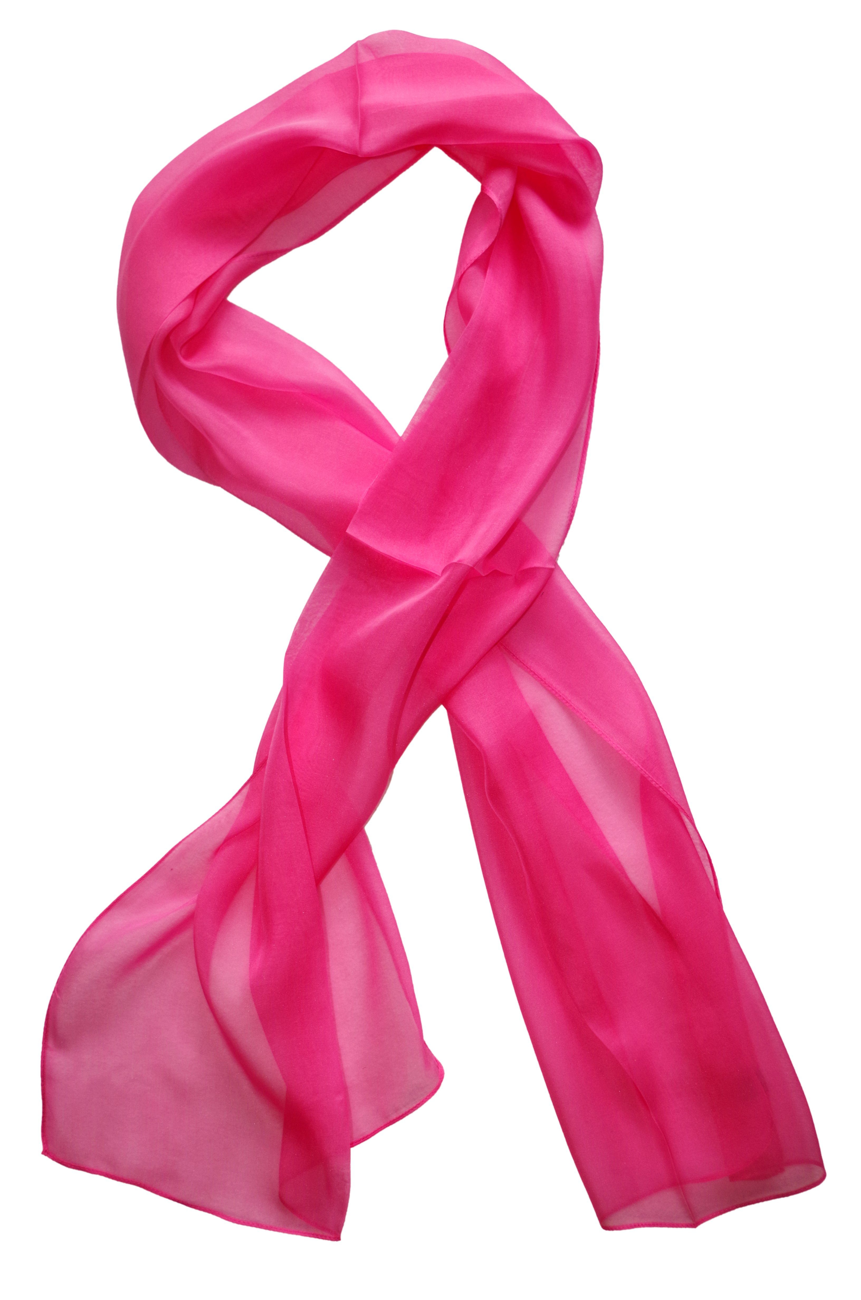 Posh Gear Seidenschal Seiden Schal Chiffon aus Seide rosa 100% Scialle