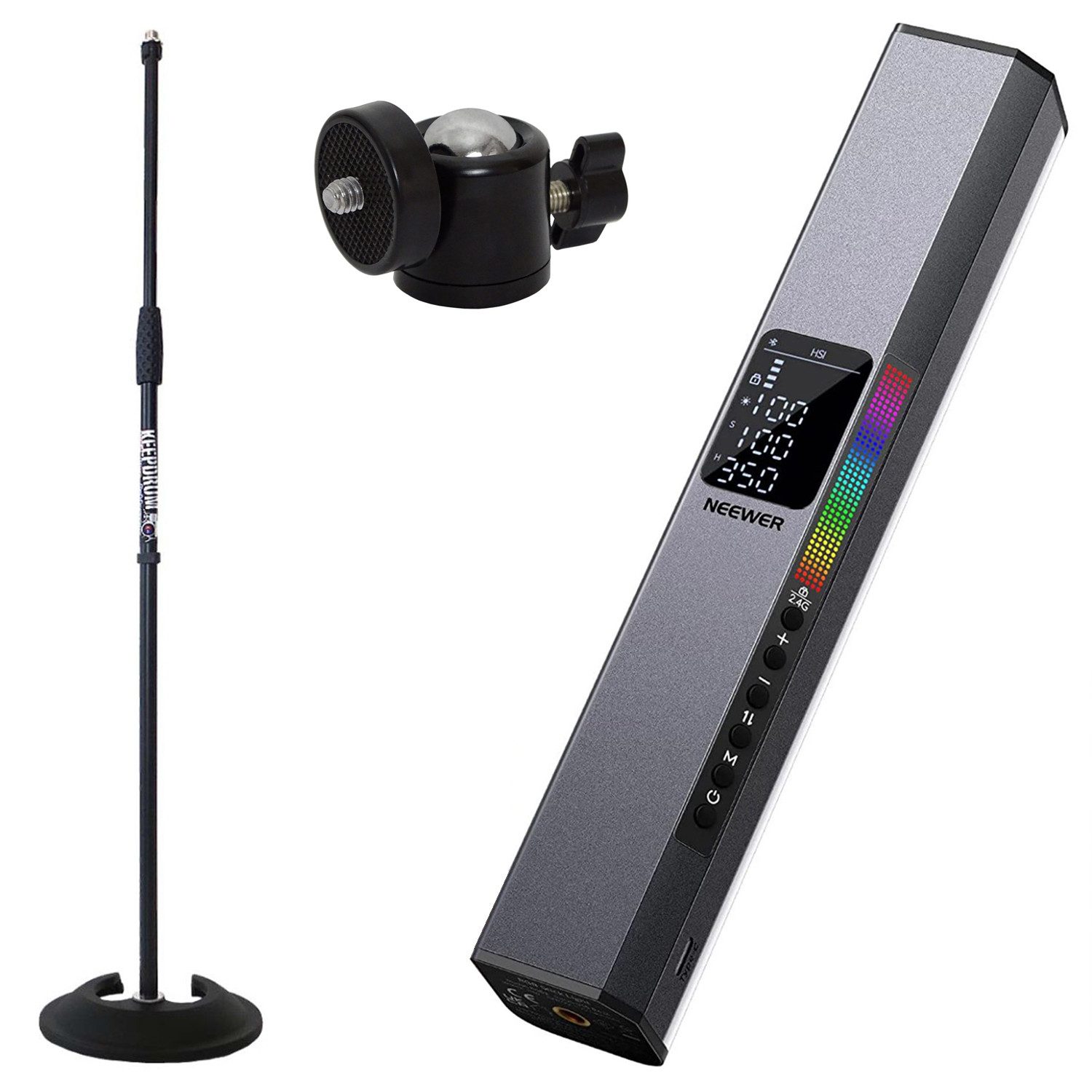 Neewer Videoleuchte Neewer Stablicht RGB1 RGB LED-Leuchte mit Stativ und Kugelgelenk, Videografie, Fotografie, Content-Creator, Filmemacher