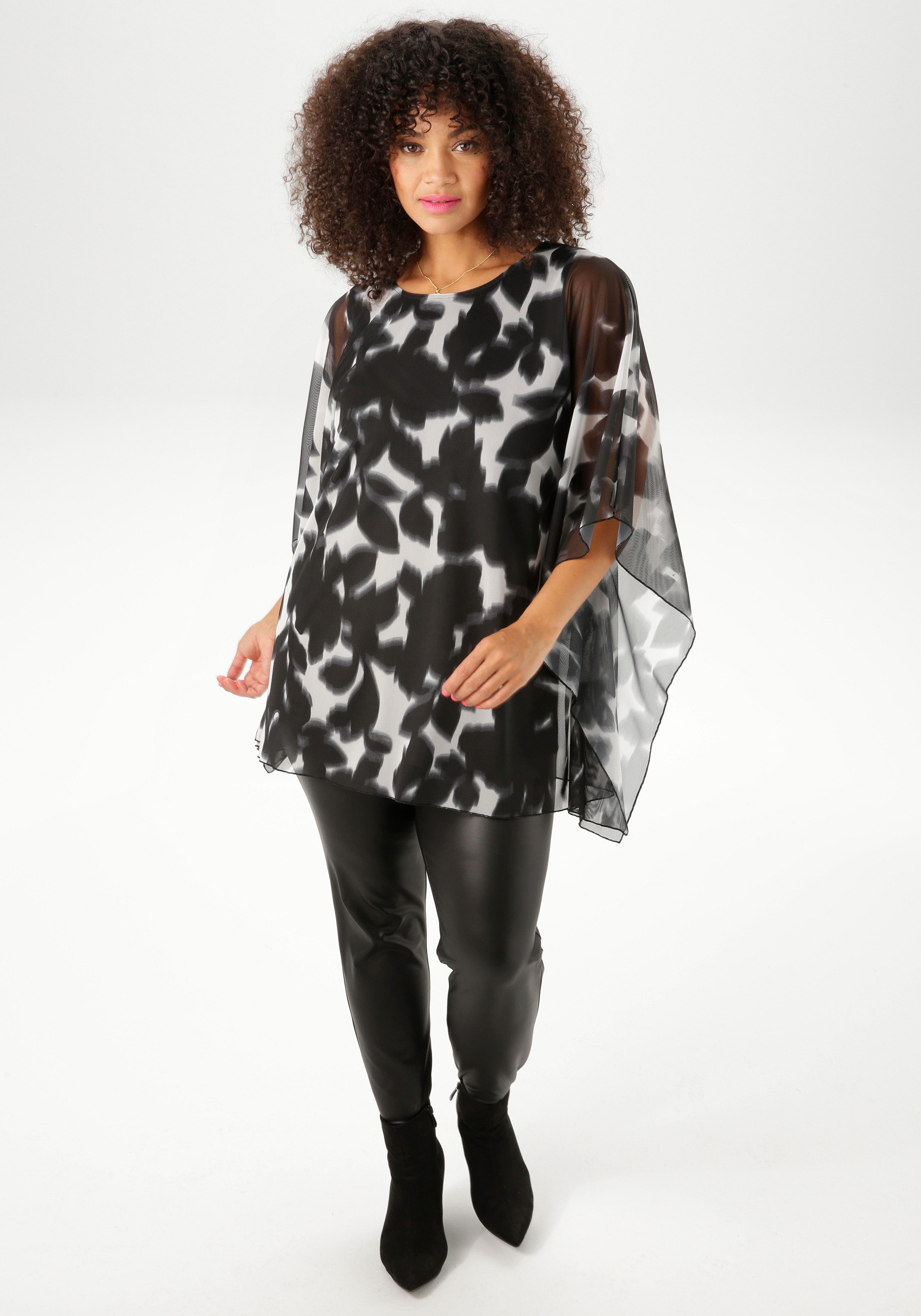 Aniston PLUS Blusenshirt sanft fallende Meshqualität - NEUE KOLLEKTION günstig online kaufen