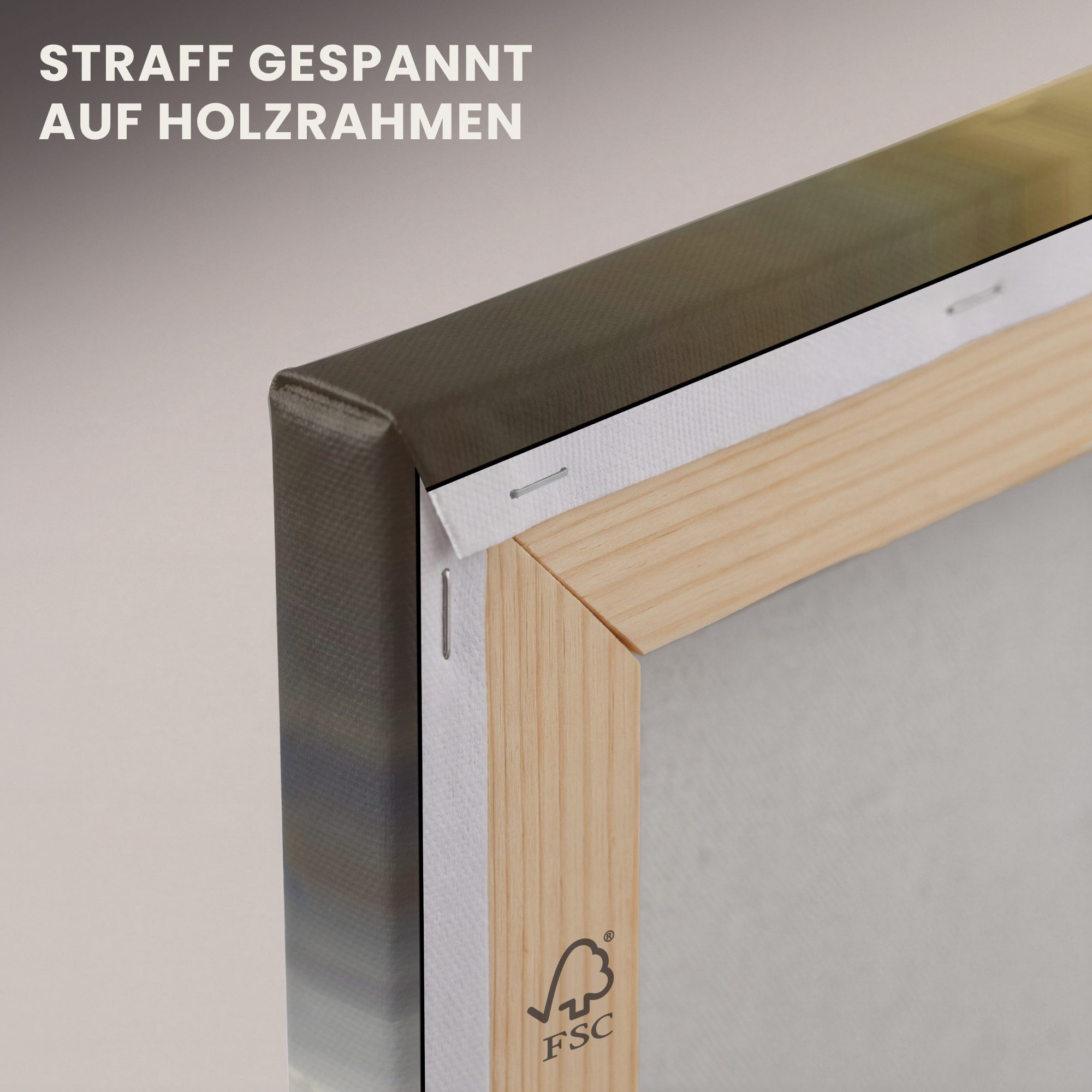 OneMillionCanvasses® Leinwandbild Elefant - Straße - Tiere - Sonnenuntergang - Landschaft, Fotodruck (1 St), Leinwand Bilder Klein, Wand Dekoration Aesthetic 30 – Bild 5 von 5