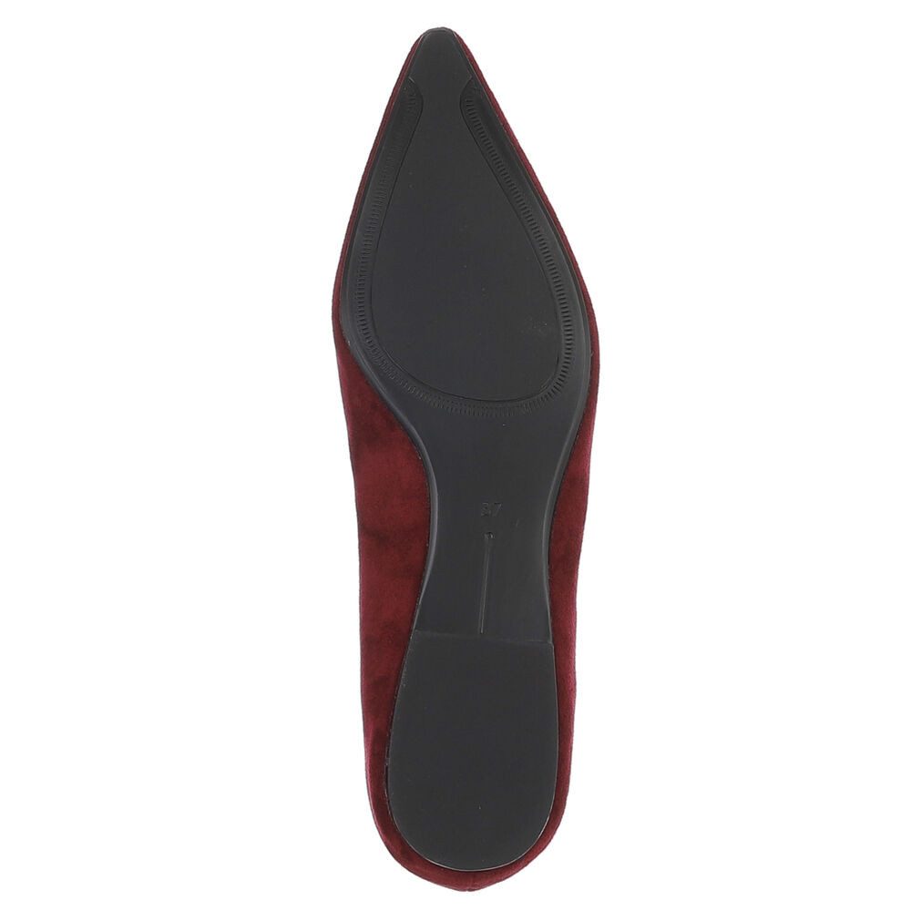 Ital-Design Damen Slipper spitz mit Schmuckdetail, elegant Pumps (92078957) Blockabsatz Klassische Ballerinas in Weinrot