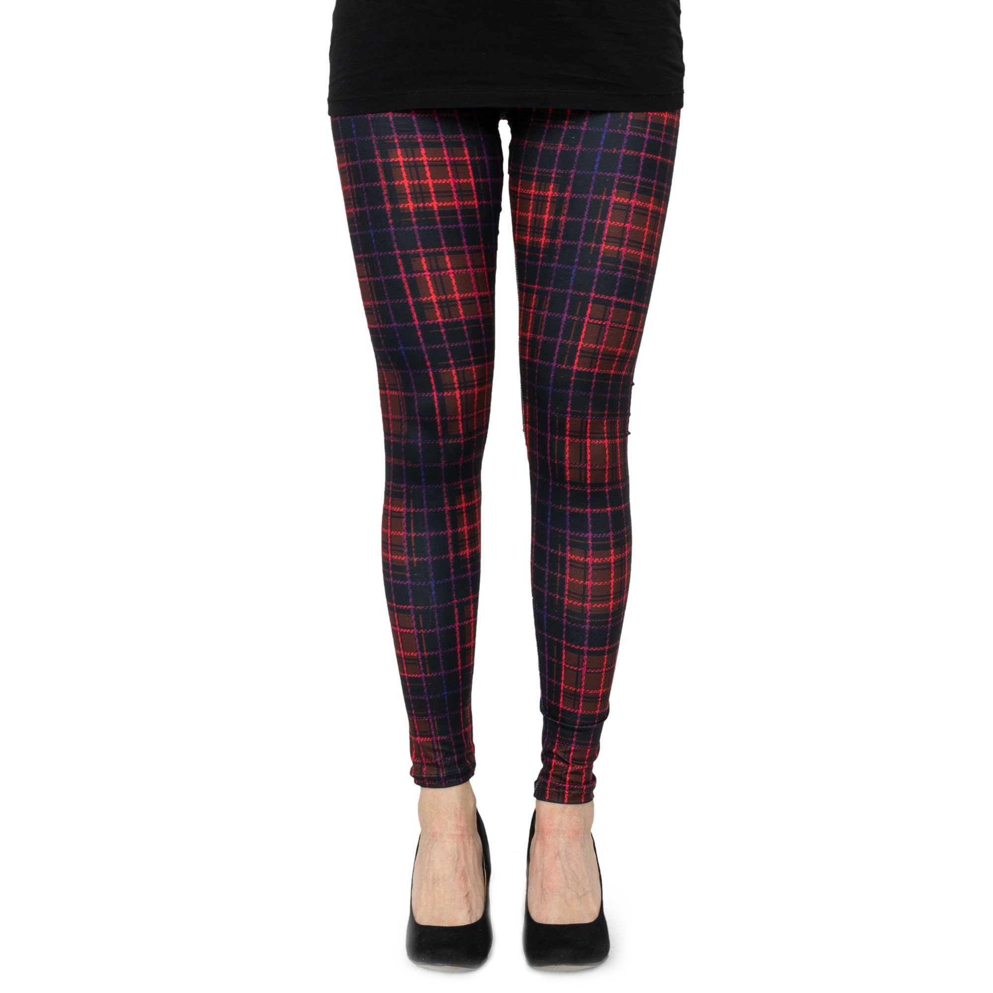 cosey Leggings Business Line Leggings (Einheitsgröße XS-L) Gitter Rot