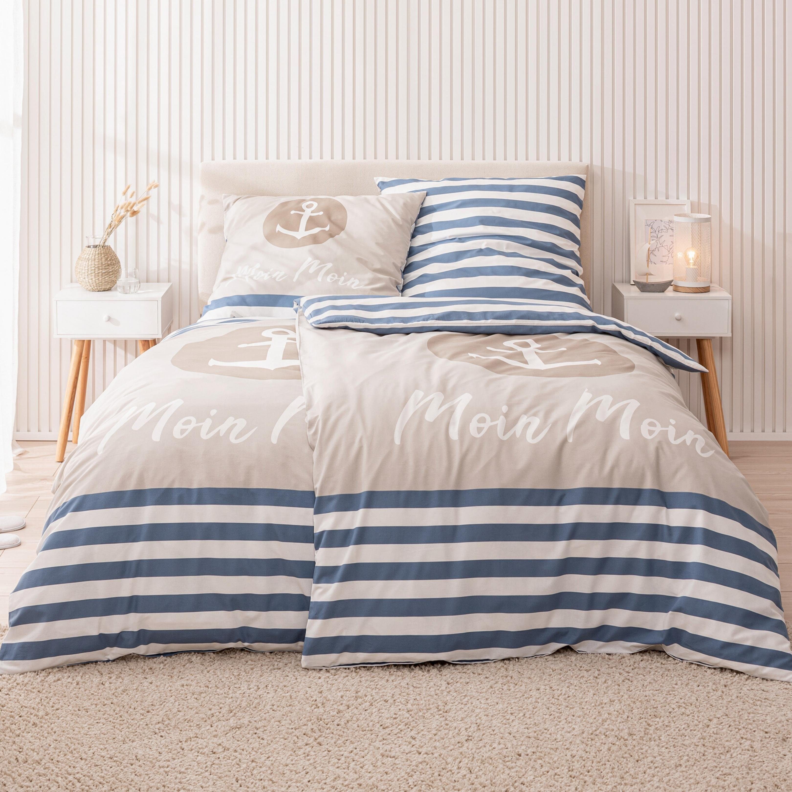 MTOnlinehandel Bettwäsche Moin Moin, 100 % Baumwolle, ideal als Partnerbett günstig online kaufen