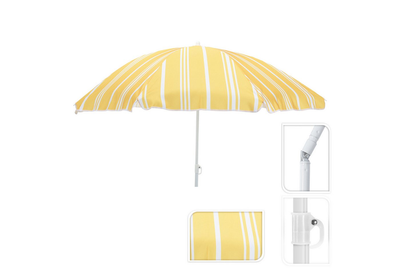 Thumbnail - Mojawo Ampelschirm Sonnenschirm rund 1,80m Gelb gestreift Polyester knickbar UV 30+