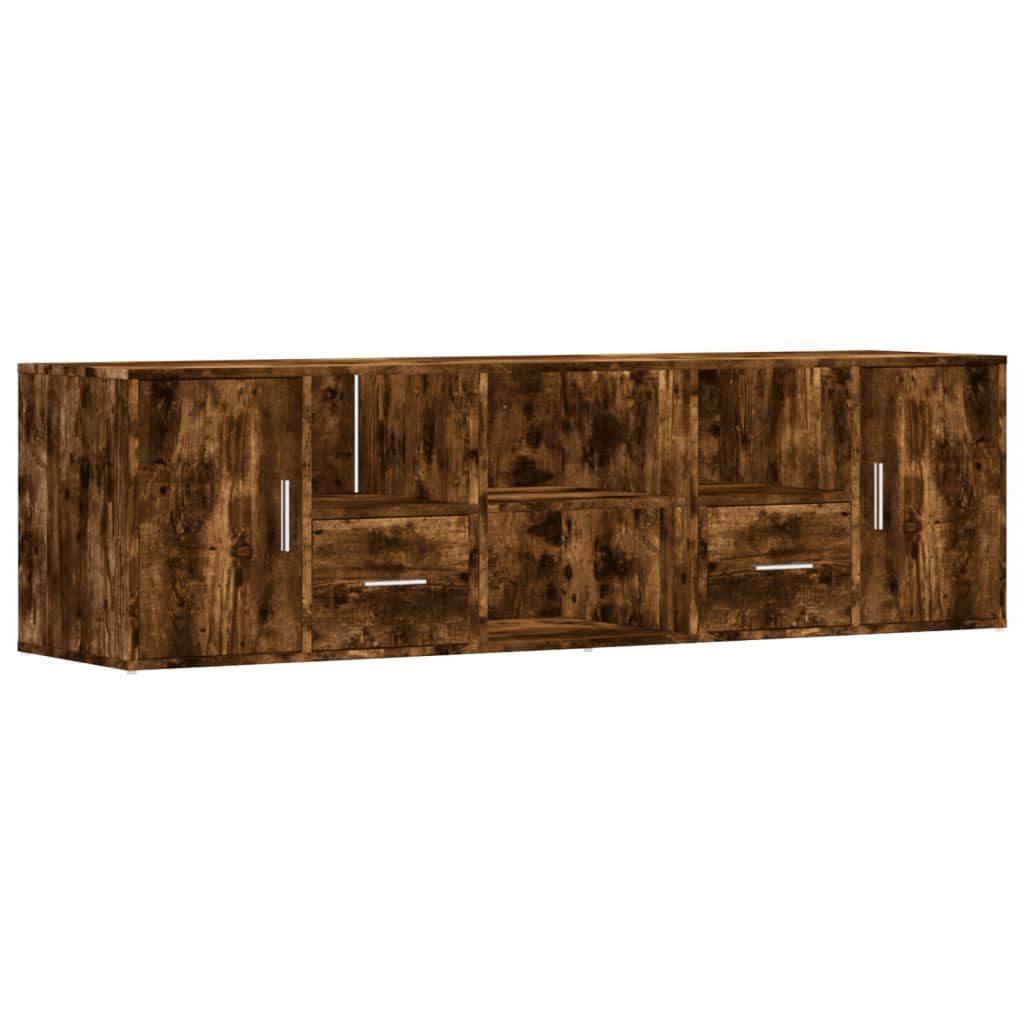vidaXL Sideboard NA Sideboard Schrank Regal Eckregal Räuchereiche 160x40x45 cm Spanplat