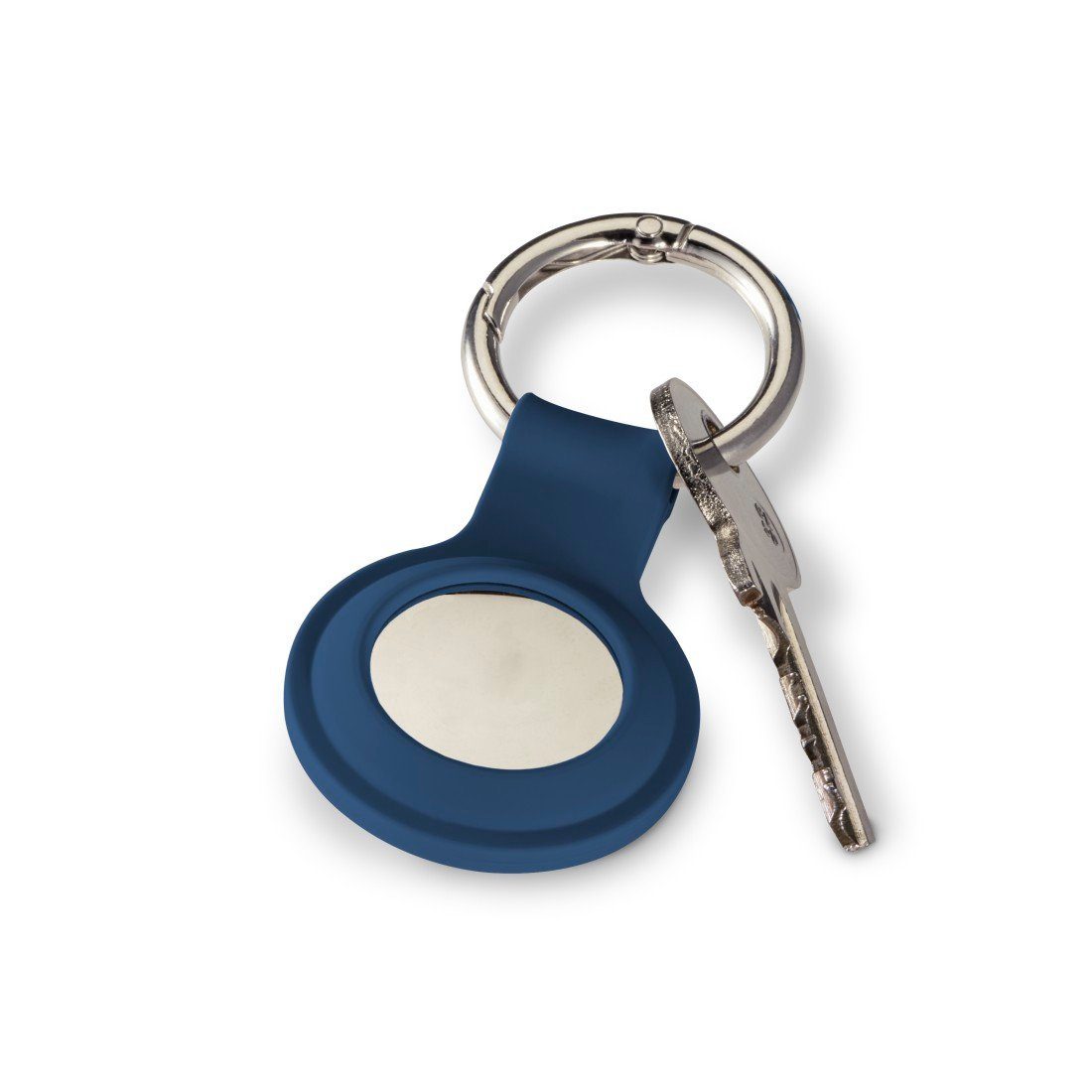 Silikon für Schlüsselanhänger dunkelblau AirTag, Apple Schlüsselanhänger Schutzhülle, Ortung, Hama