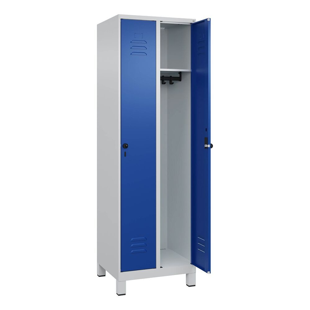 C+P Garderobenschrank Garderobenschrank Classic Plus, Abteilbreite 30 cm, mit Füßen Fußteile verzinkt, erhöhter Korrosionsschutz