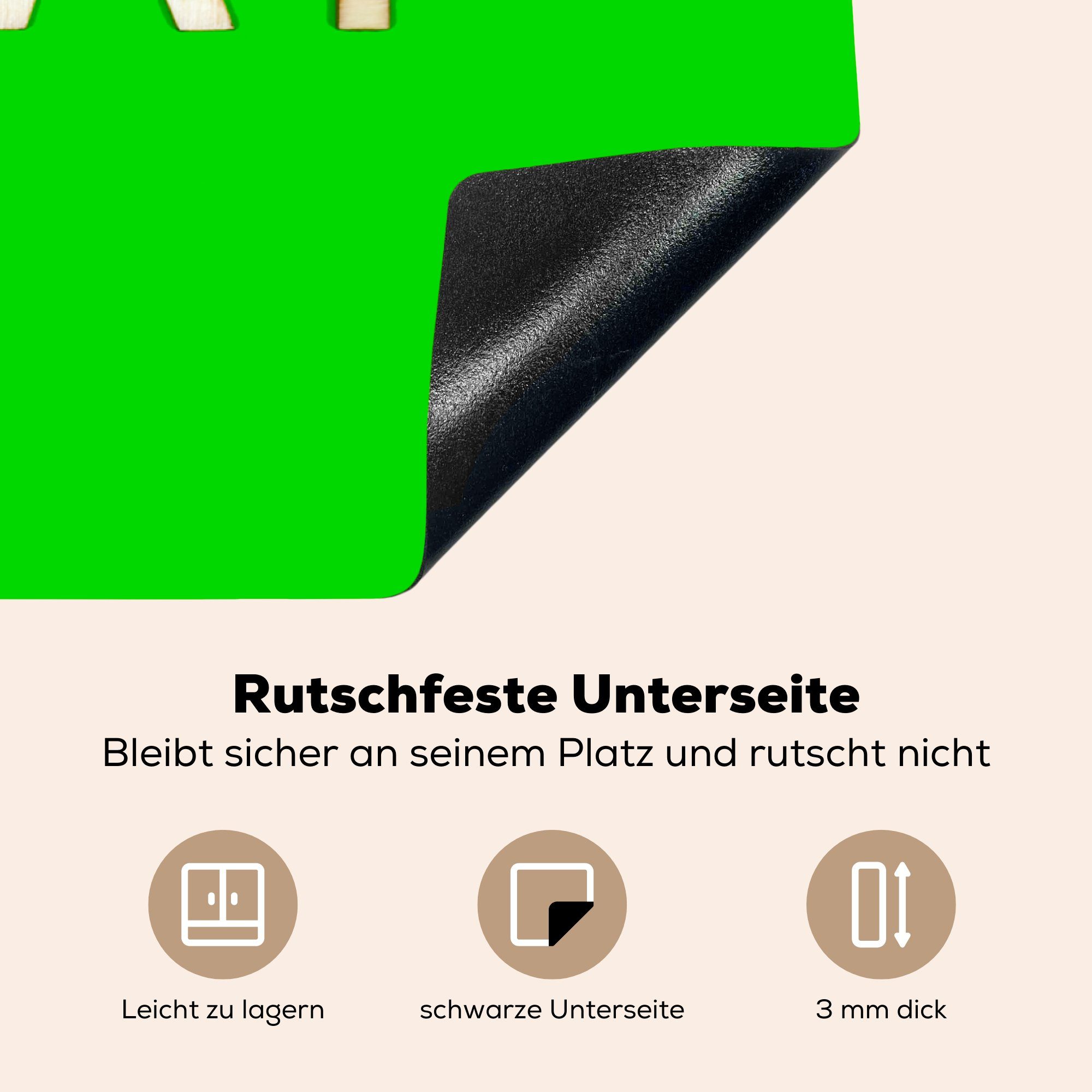 MuchoWow Herdblende-/Abdeckplatte küche, die Ceranfeldabdeckung Vinyl, cm, 81x52 Induktionskochfeld auf tlg), Schutz Freitag Greenscreen, (1 für