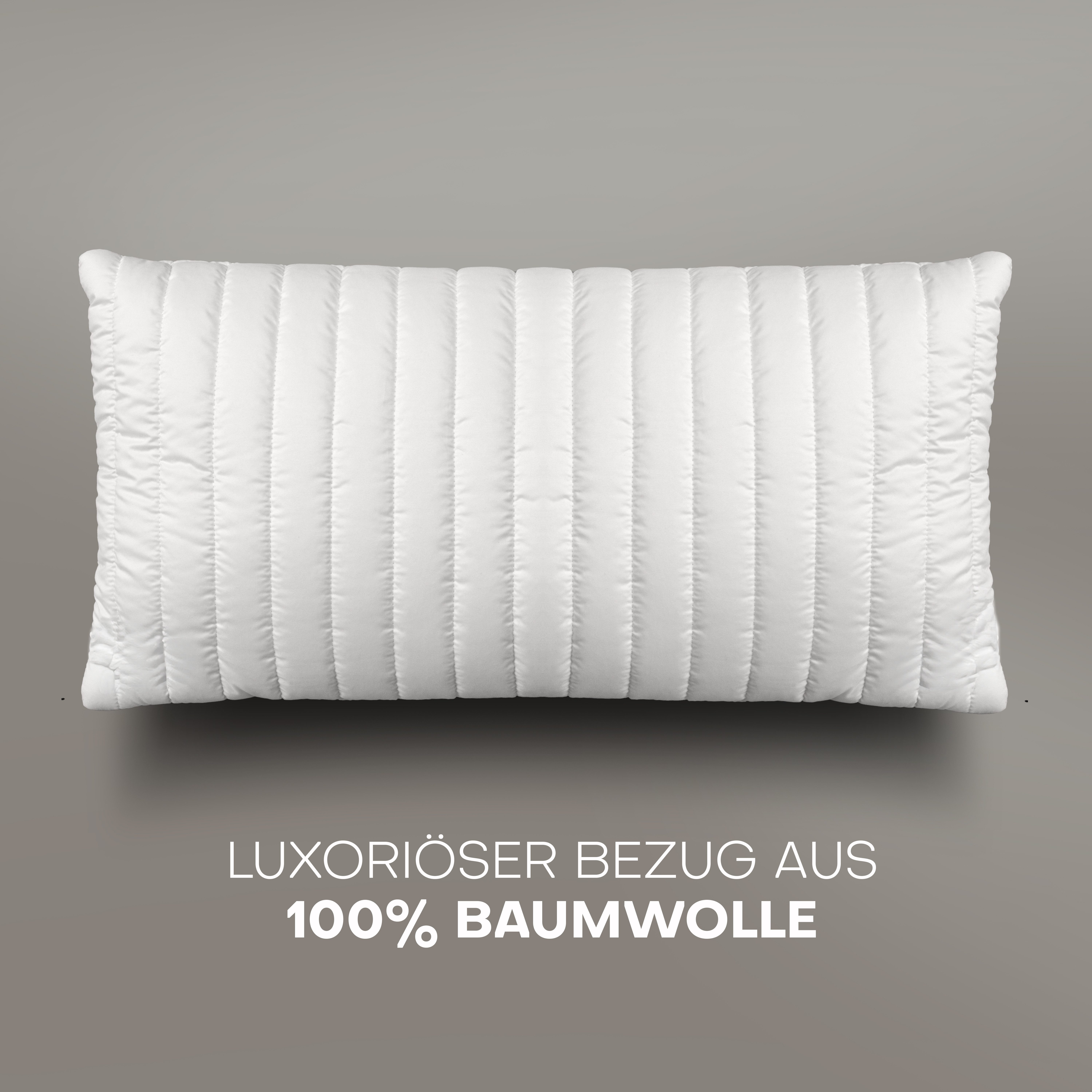 John Cotton Baumwollkissen Magicline 40x80, 80x80 cm, pure Eleganz, Füllung: Polyester, Bezug: Feinbatist-Baumwolle, Seitenschläfer, Bauchschläfer, Rückenschläfer, Feinbatist Baumwolle, Schlafkomfort, Hergestellt in Deutschland
