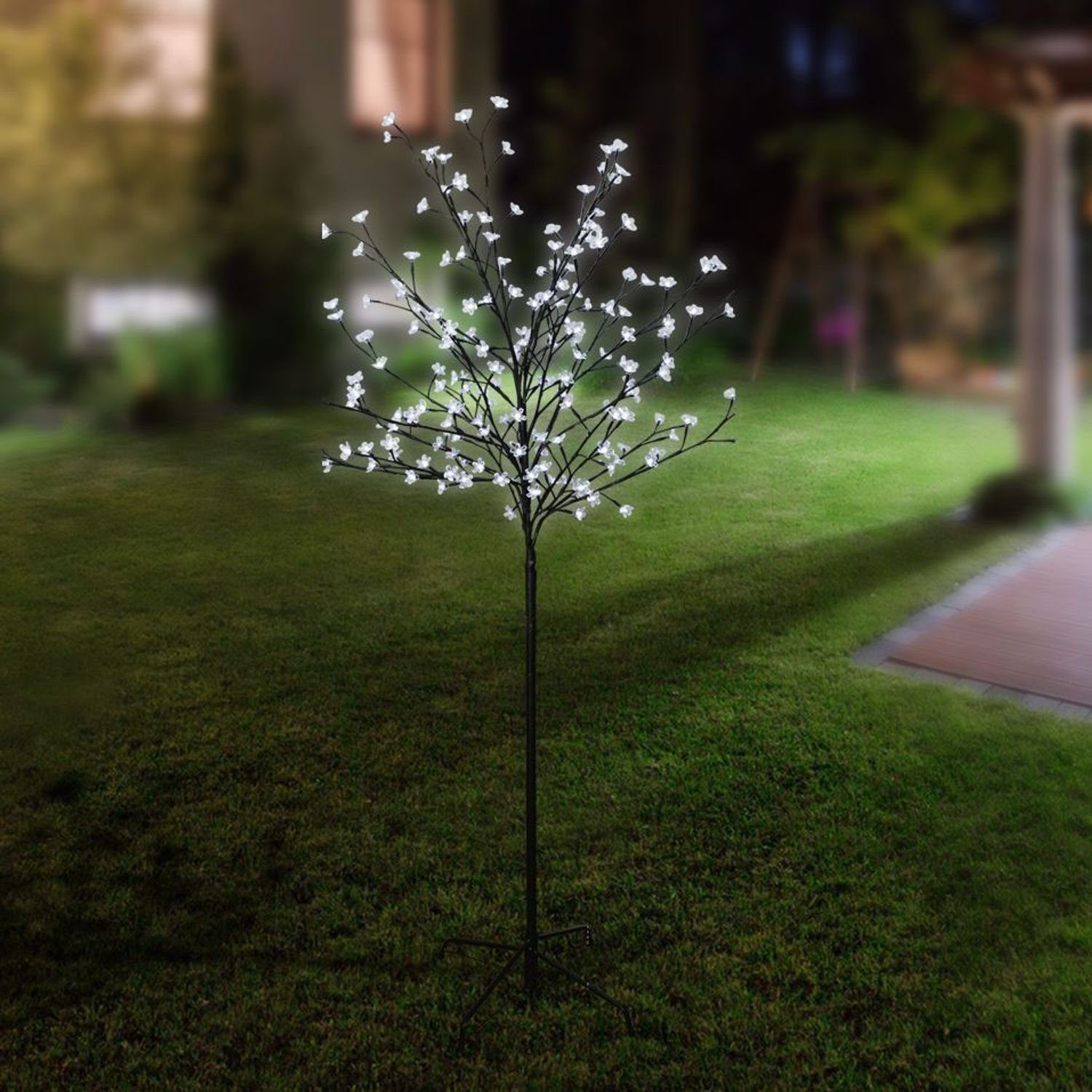 BURI Lichterkette LED-Lichterbaum Japanische Zierkirsche 1,5m Leuchtbaum Gartendeko Blüt