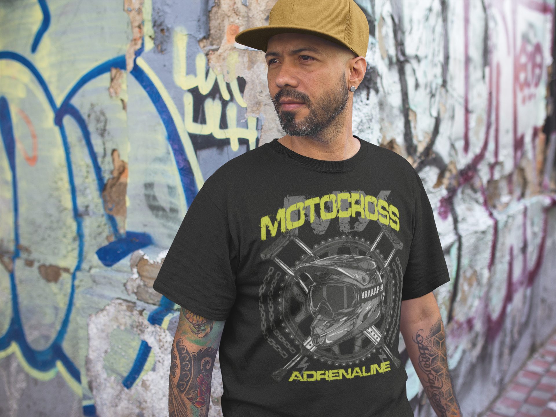 Baddery Print-Shirt Biker T-Shirt: "MX Motocross Adrenaline" - Geschenk Mot günstig online kaufen
