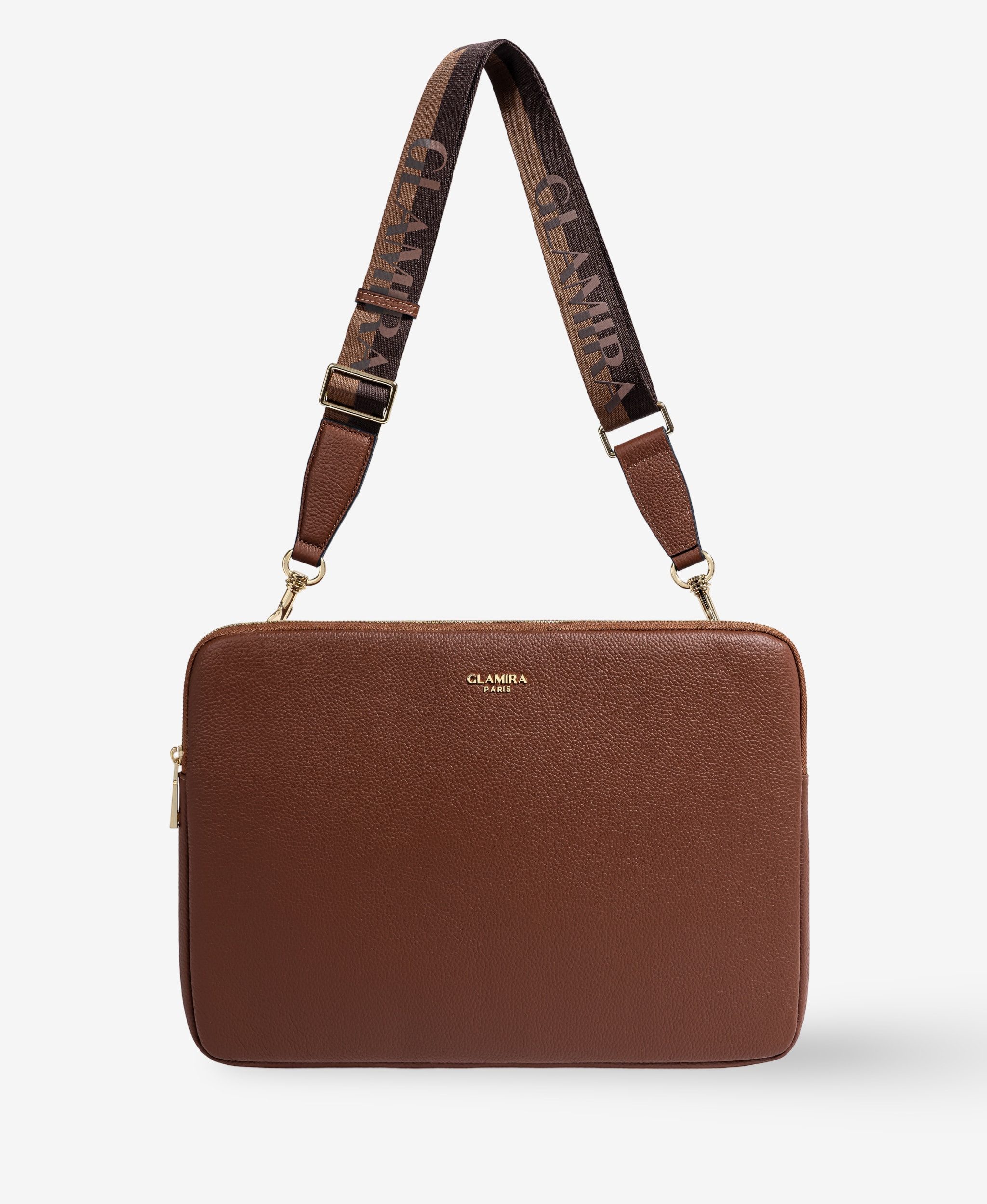 GLAMIRA Laptoptasche TechElegance Premier Braune Laptoptasche (1-tlg), echt Leder