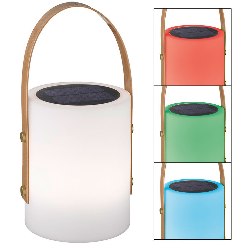 FISCHER & HONSEL LED Solarleuchte, LED-Leuchtmittel fest verbaut, Warmweiß, Farbwechsel, Tischleuchte Außen Akku Garten Tischlampe Outdoor USB