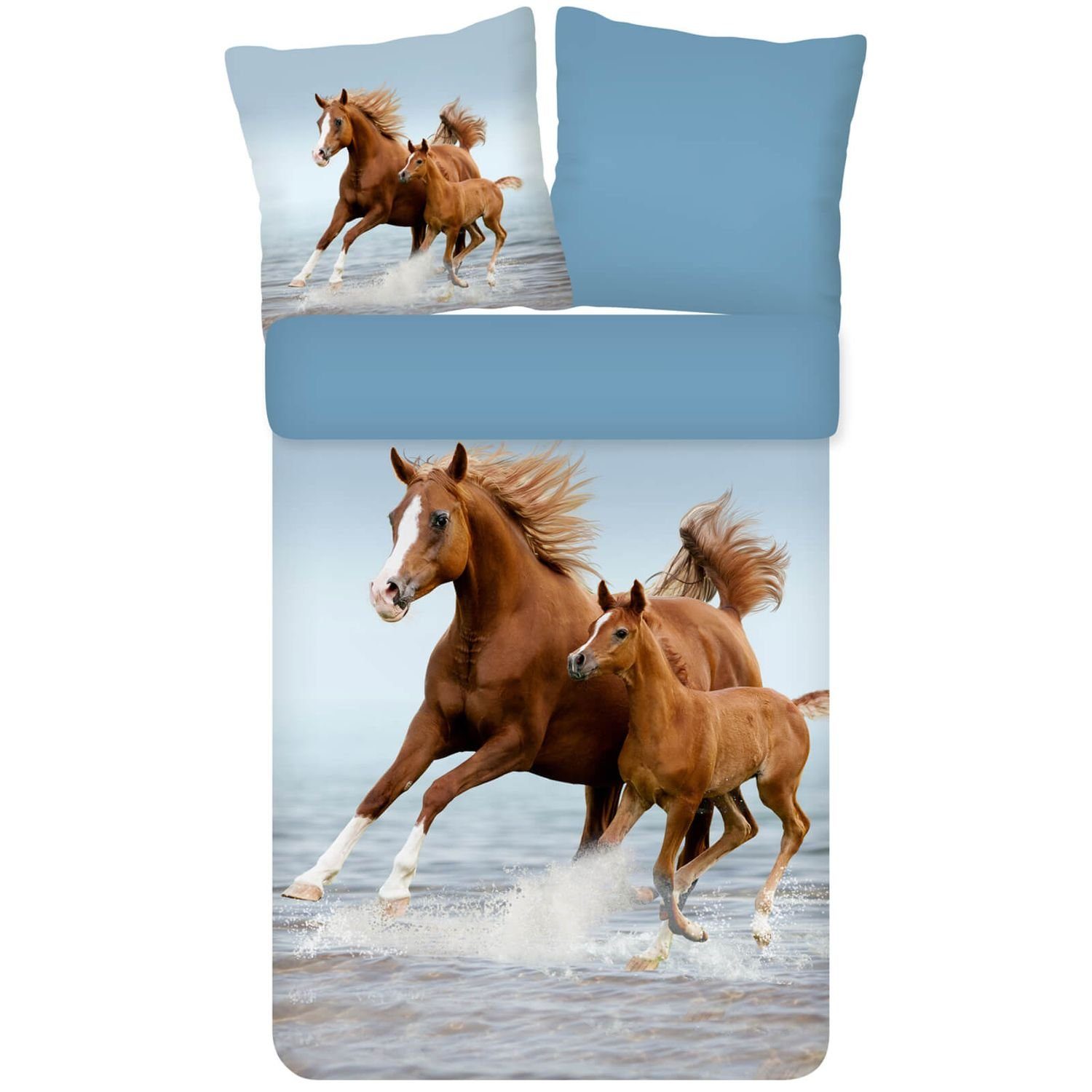 ESPiCO Kinderbettwäsche Wildpferde Trendy Bedding, Renforcé, 2 teilig, Wild günstig online kaufen