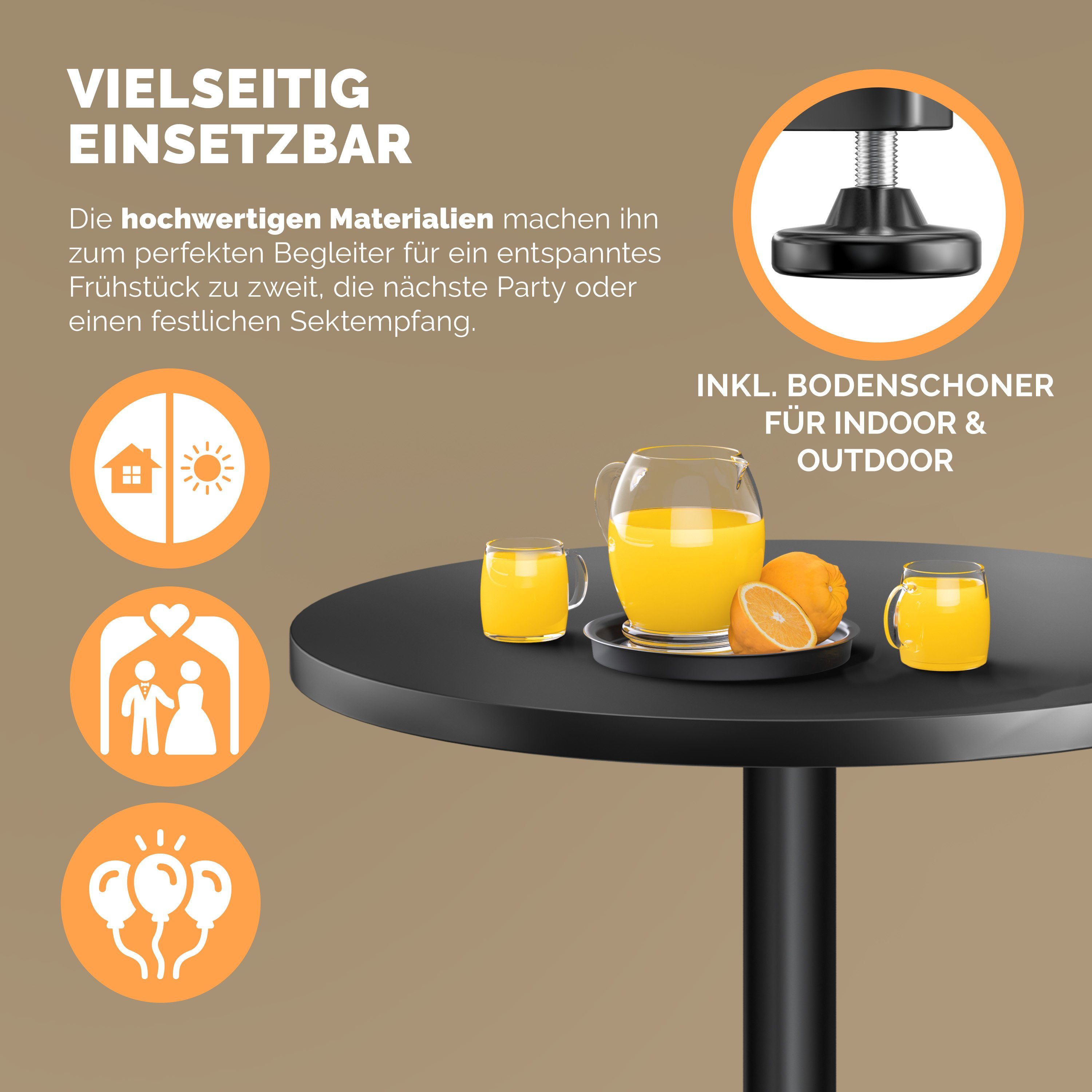 Casaria Stehtisch (2-St), Höhenverstellbar 70cm/115cm Hoch günstig online kaufen