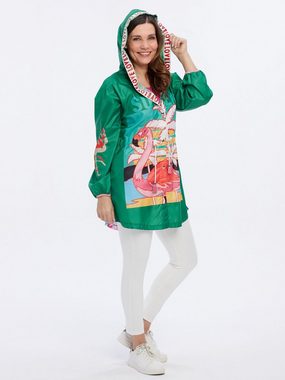 MONACO blue WEEKEND Regenjacke Regenmantel figurumspielend mit Flamingo Motiv