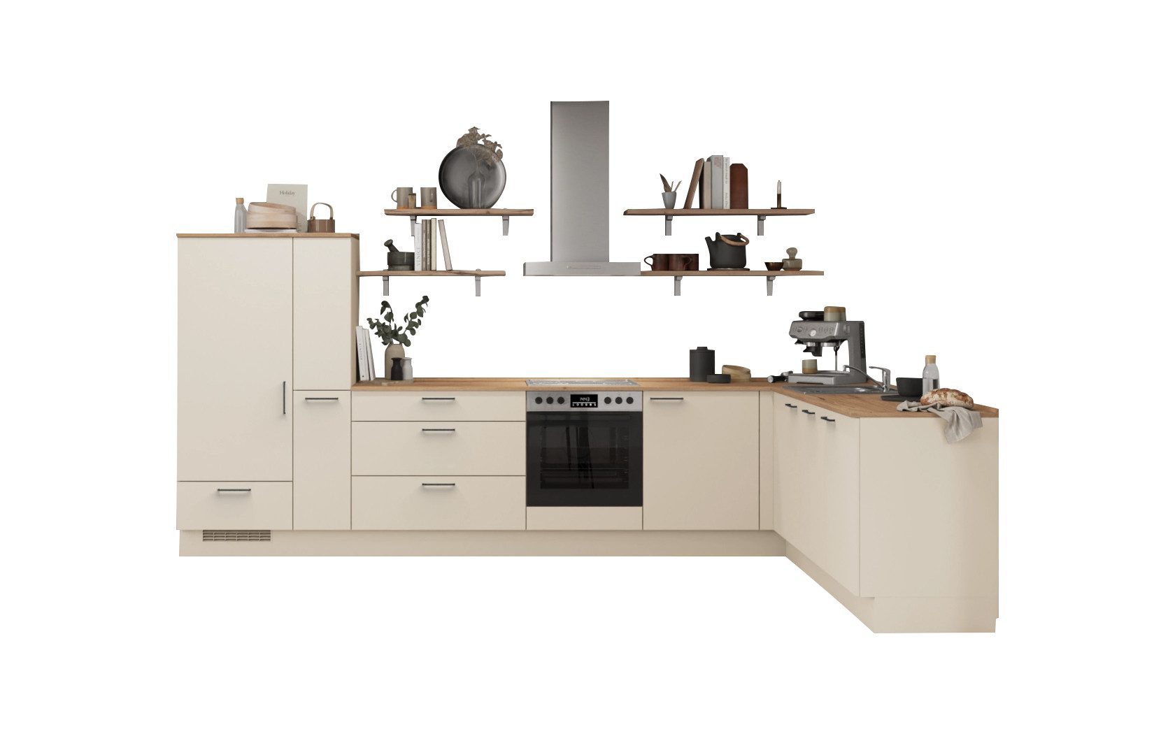 nobilia® Winkelküche Korg, individuell anpassbar, gratis Küchenplanung mit Profis, (Breite 613.2 cm), vormontiert, wahlw. mit E-Geräten, inkl. Lieferung