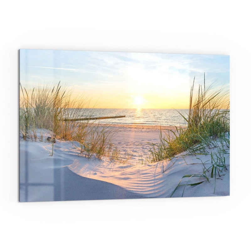 DEQORI Küchenrückwand 'Abendsonne an der Ostsee', Glas Spritzschutz Badrückwand Herdblende