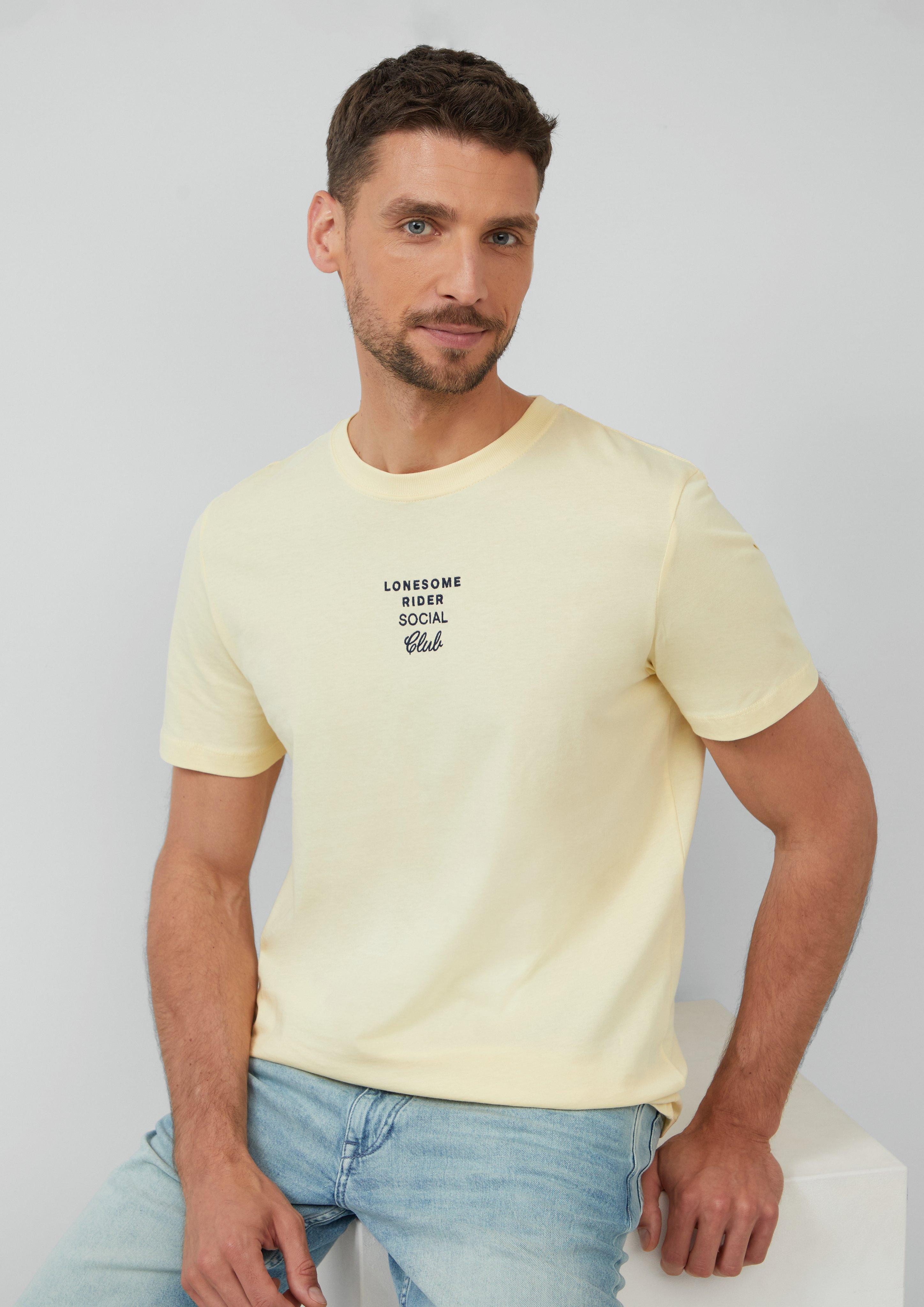 s.Oliver Kurzarmshirt T-Shirt mit Artwork Stickerei günstig online kaufen