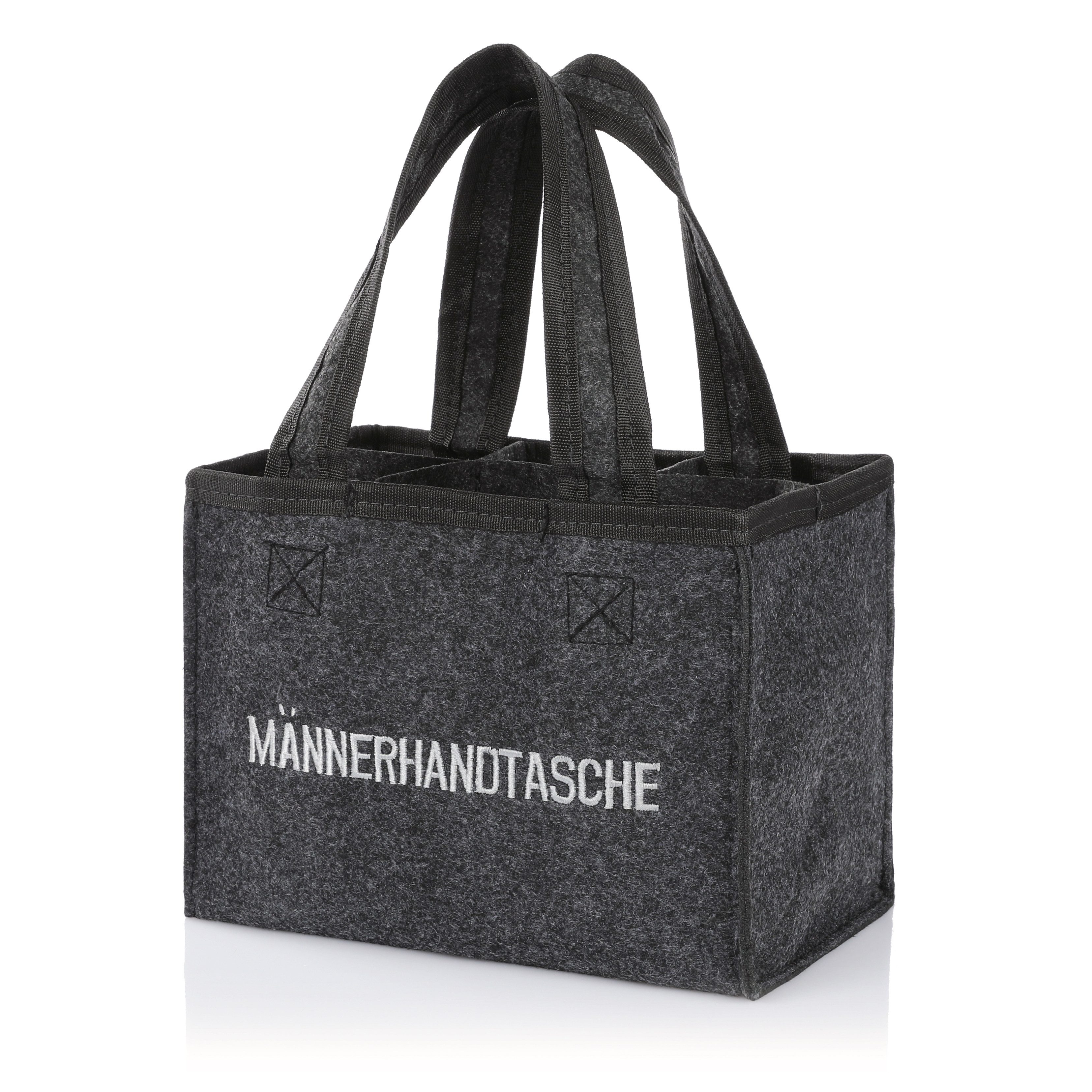 Nordstern Flaschenträger Männerhandtasche aus Filz mit 6 Fächern - 20 x 16 cm (1-St)
