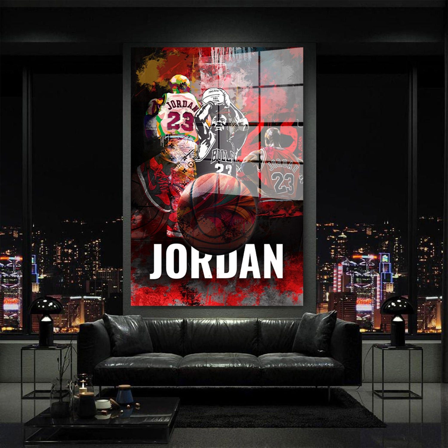 Artedinoi Acrylglasbild Basketballlegende Jordan Acrylglas Wandbild Bild Wanddeko Wohnzimmer X