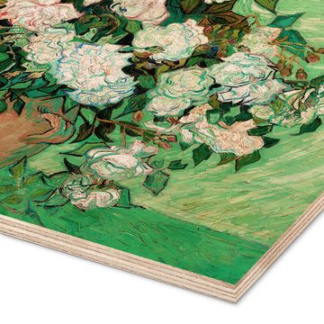Posterlounge Holzbild Vincent van Gogh, Rosen, Wohnzimmer Malerei