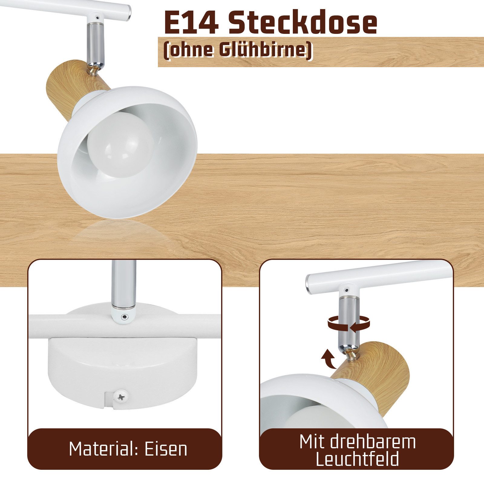 Nettlife Deckenstrahler Vintage E14 Innen Industrial günstig online kaufen