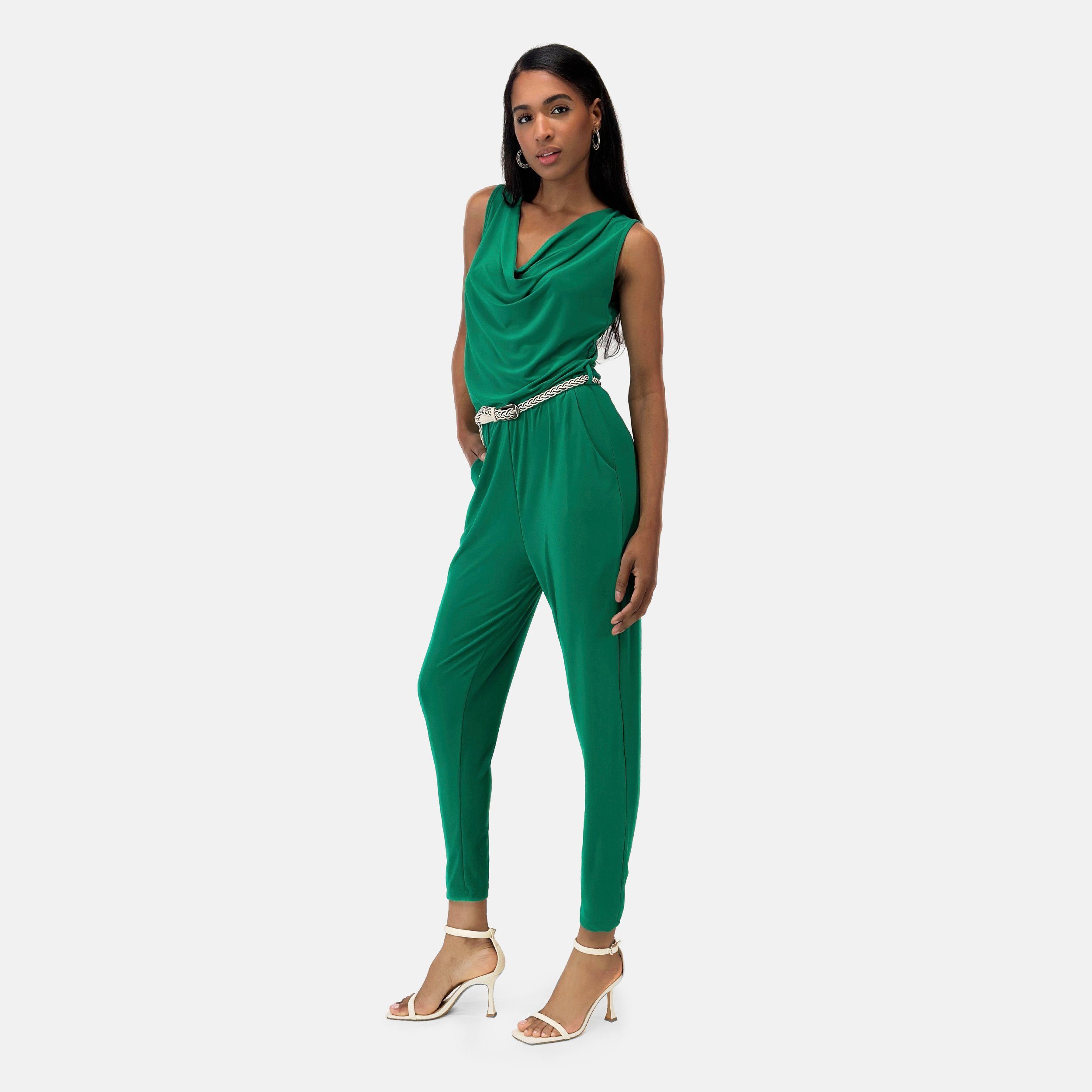 Elara Jumpsuit Elara Damen Jumpsuit mit Gürtel (1-tlg)