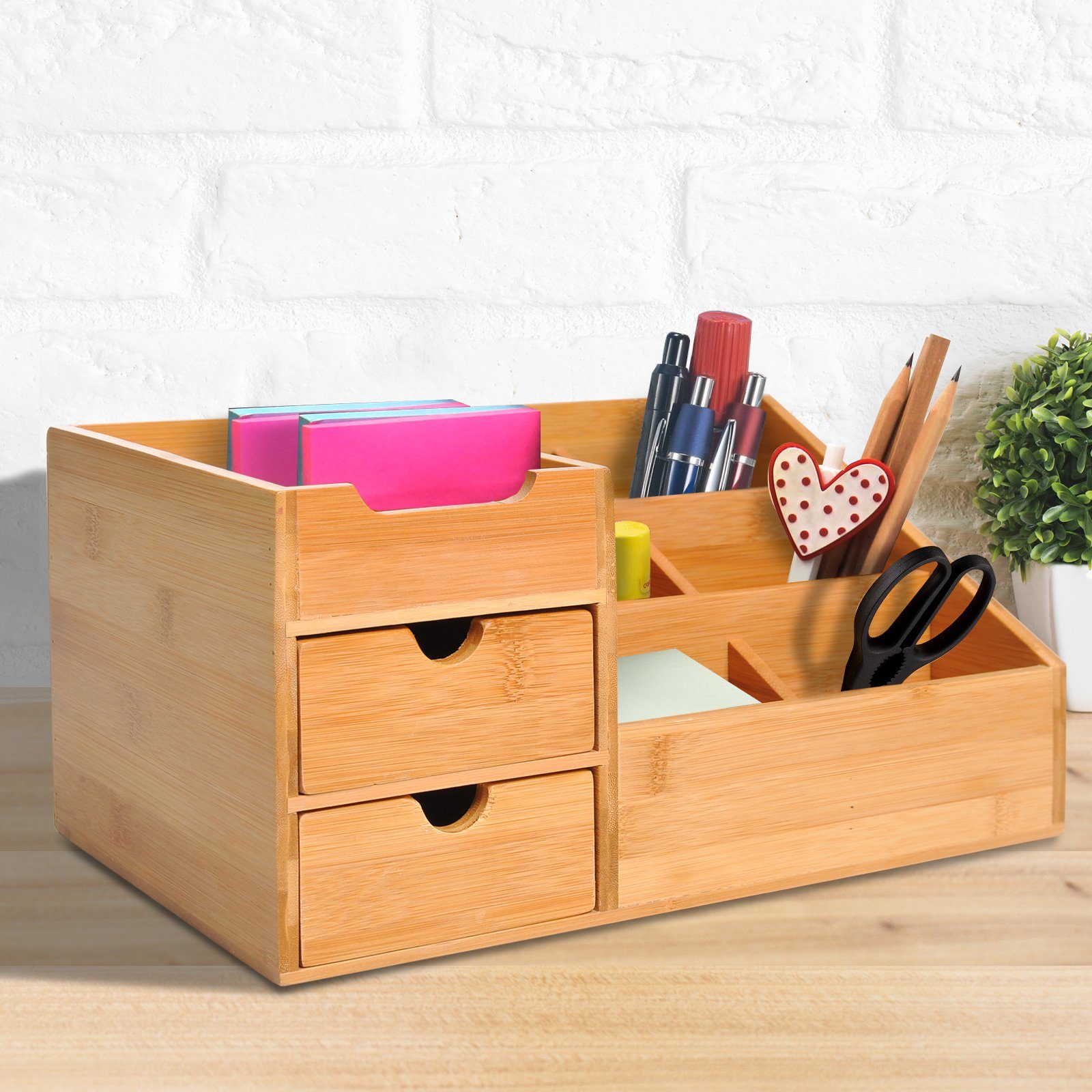 HOMCOM Organizer Schreibtischorganizer mit 2 Schubladen
