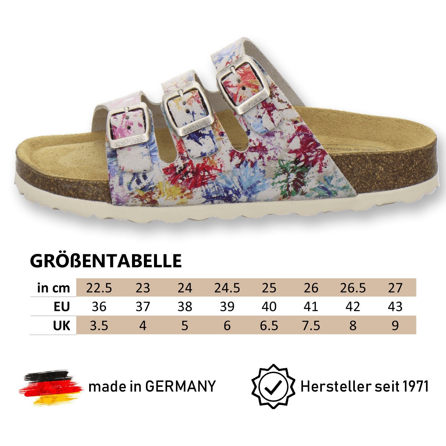 Schuhe Pantoletten AFS-Schuhe 2133 Pantolette für Damen aus Leder mit Fußbett, Made in Germany